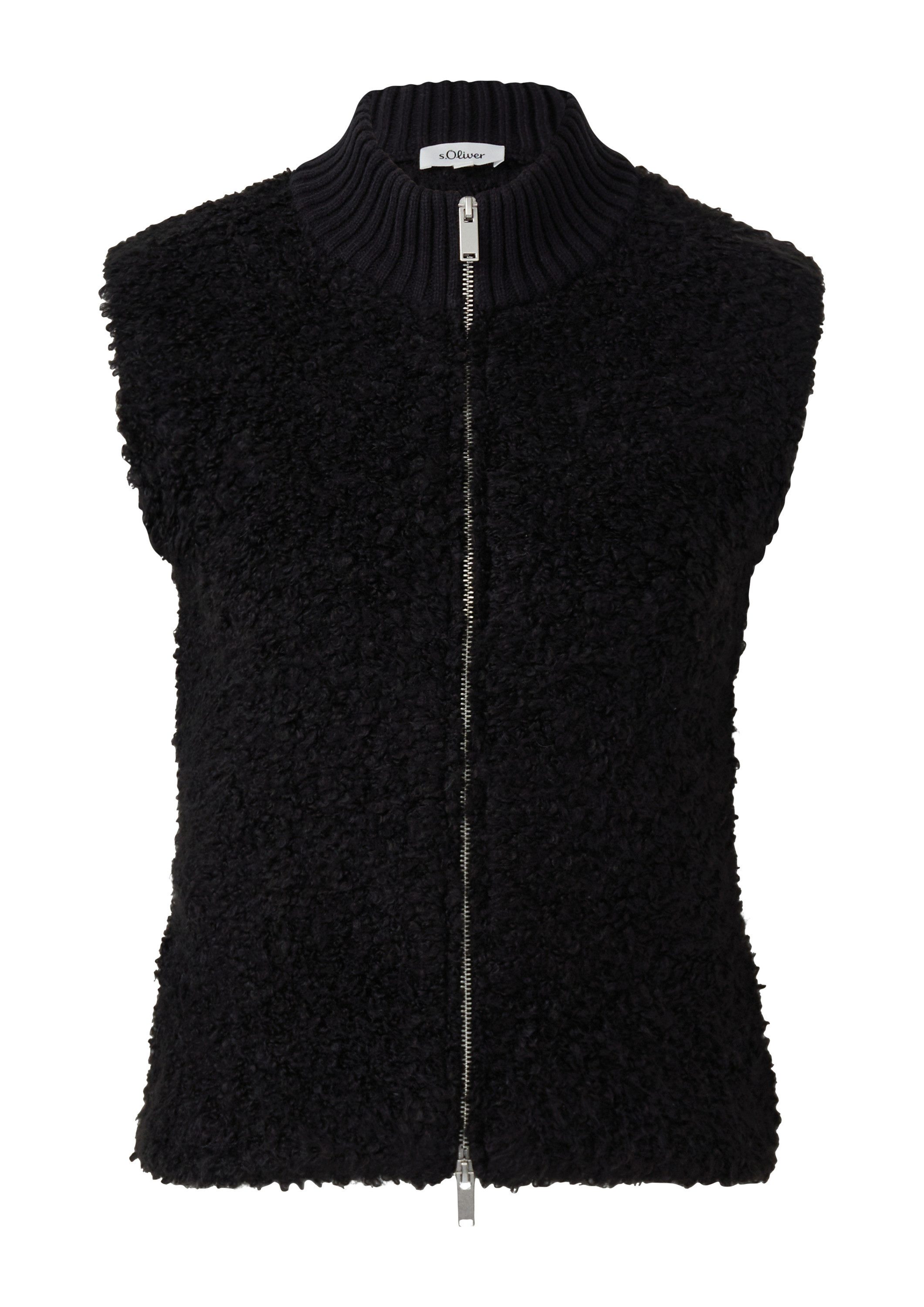 s.Oliver Funktionsweste Strickjacke Bouclé-Weste aus Alpaka-Wollmix günstig online kaufen