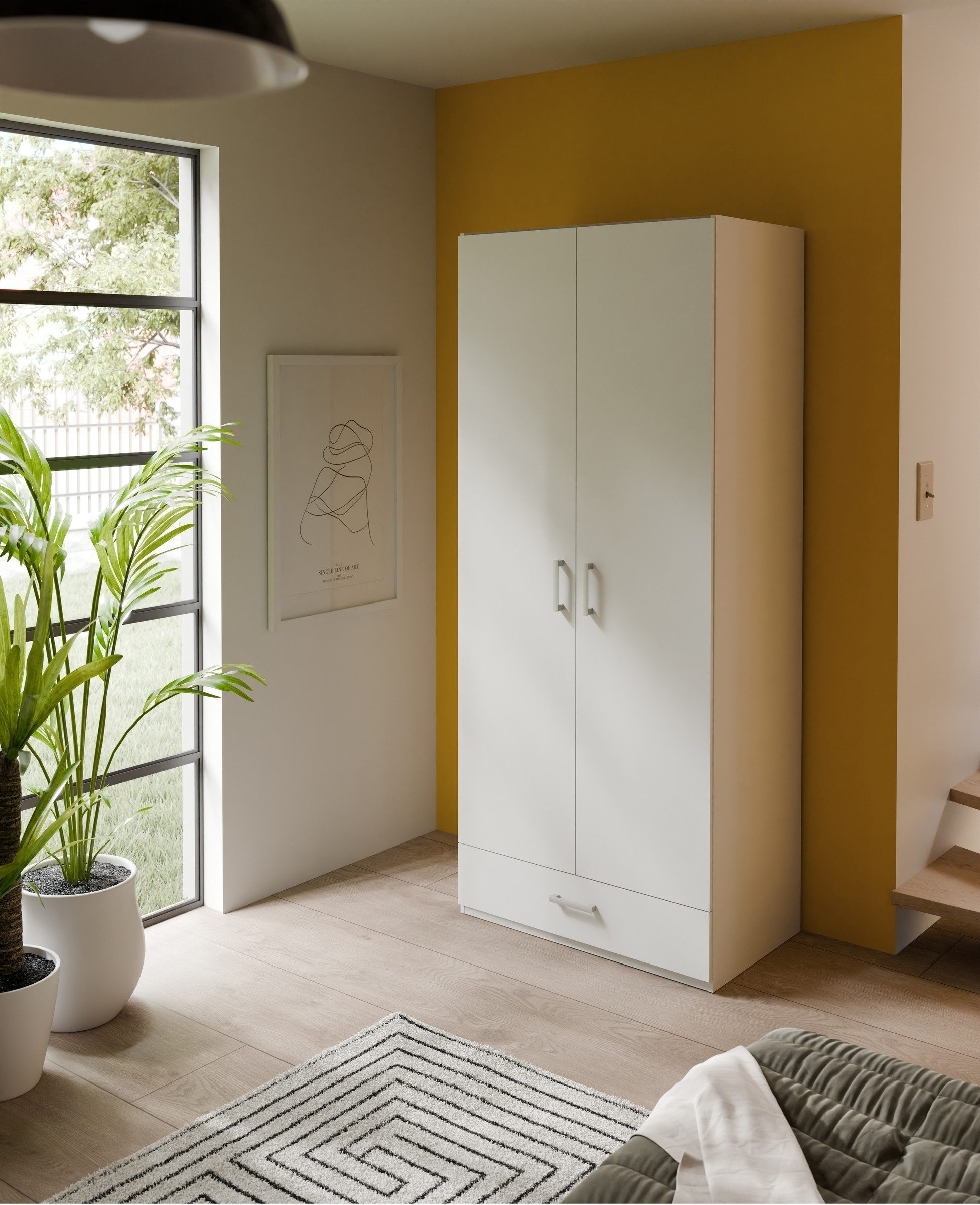 freiraum Drehtürenschrank ECONOBOX 2 in Weiss - 88,9x210,5x54,2cm (BxHxT)