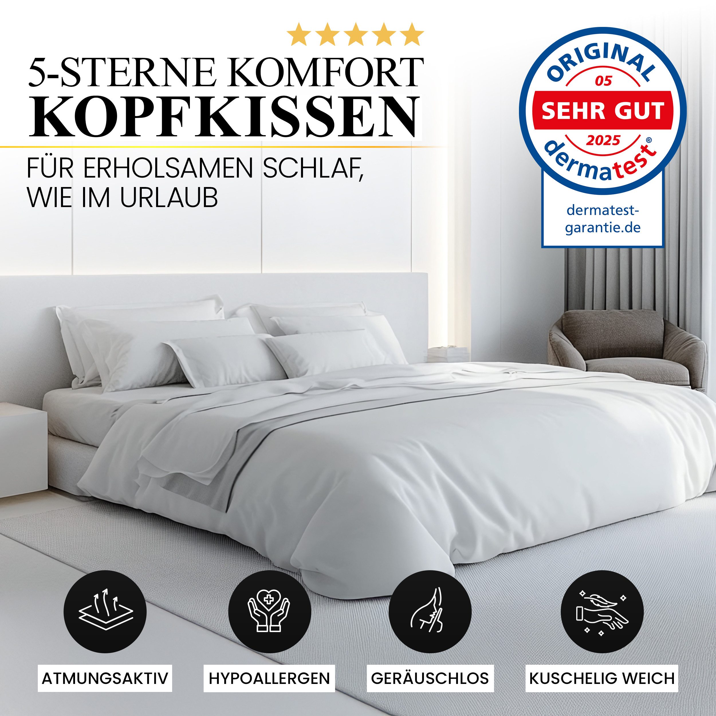 Gentle North Microfaserkissen Hochwertige Kopfkissen in Hotelqualität versc günstig online kaufen