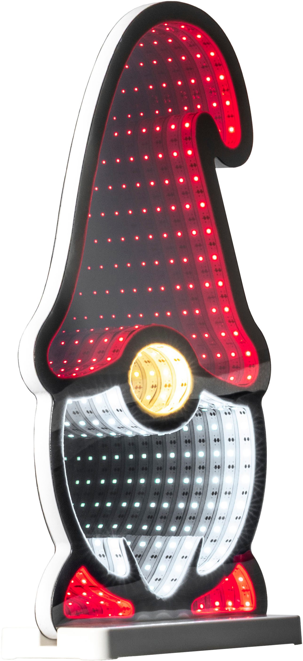 my home LED Dekofigur LED-Wichtel Evaya, LED fest integriert, Warmweiß, Infinity Effekt, Weihnachtsdeko für Innen, beidseitig beleuchte