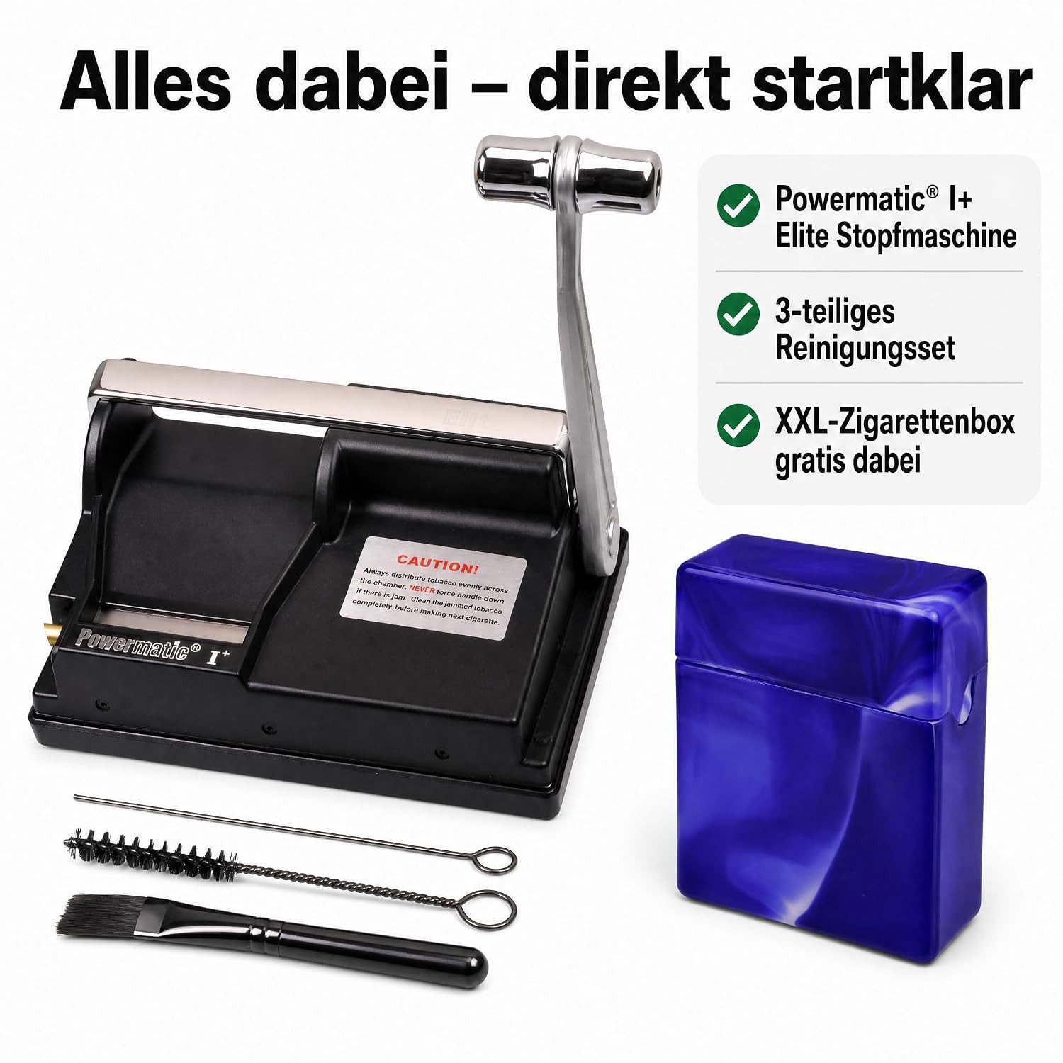 LK Trend & Style Tischdrehmaschine Powermatic I+ Elite Zigarettenzubereiter mit Zubehör, (Dazu eine XXL Zigarettenbox - mehr Vorrat, Ordnung), eine der besten Z – Bild 4 von 5