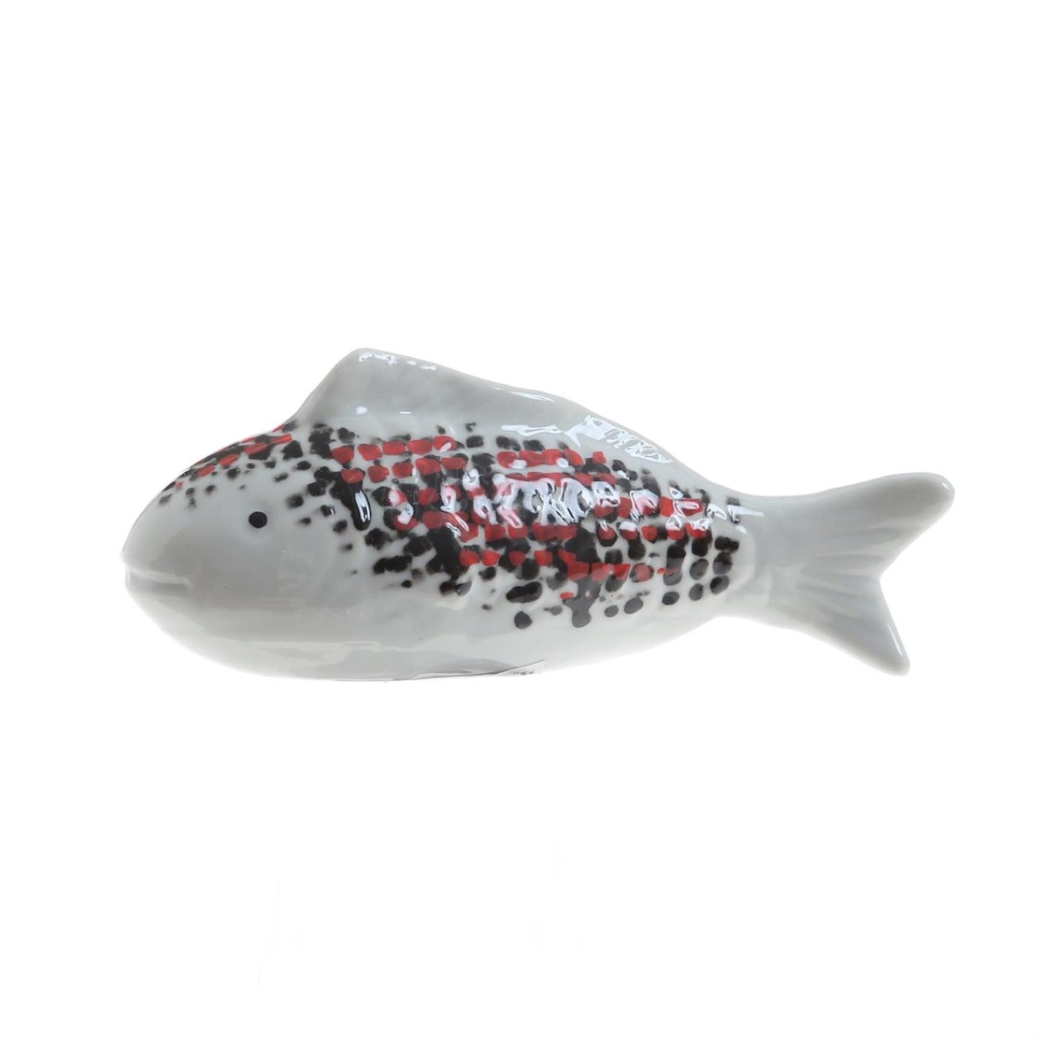 MARELIDA Dekofigur schwimmender Fisch Teichdeko Tierfigur Porzellan Koi 15,5cm (1 St)