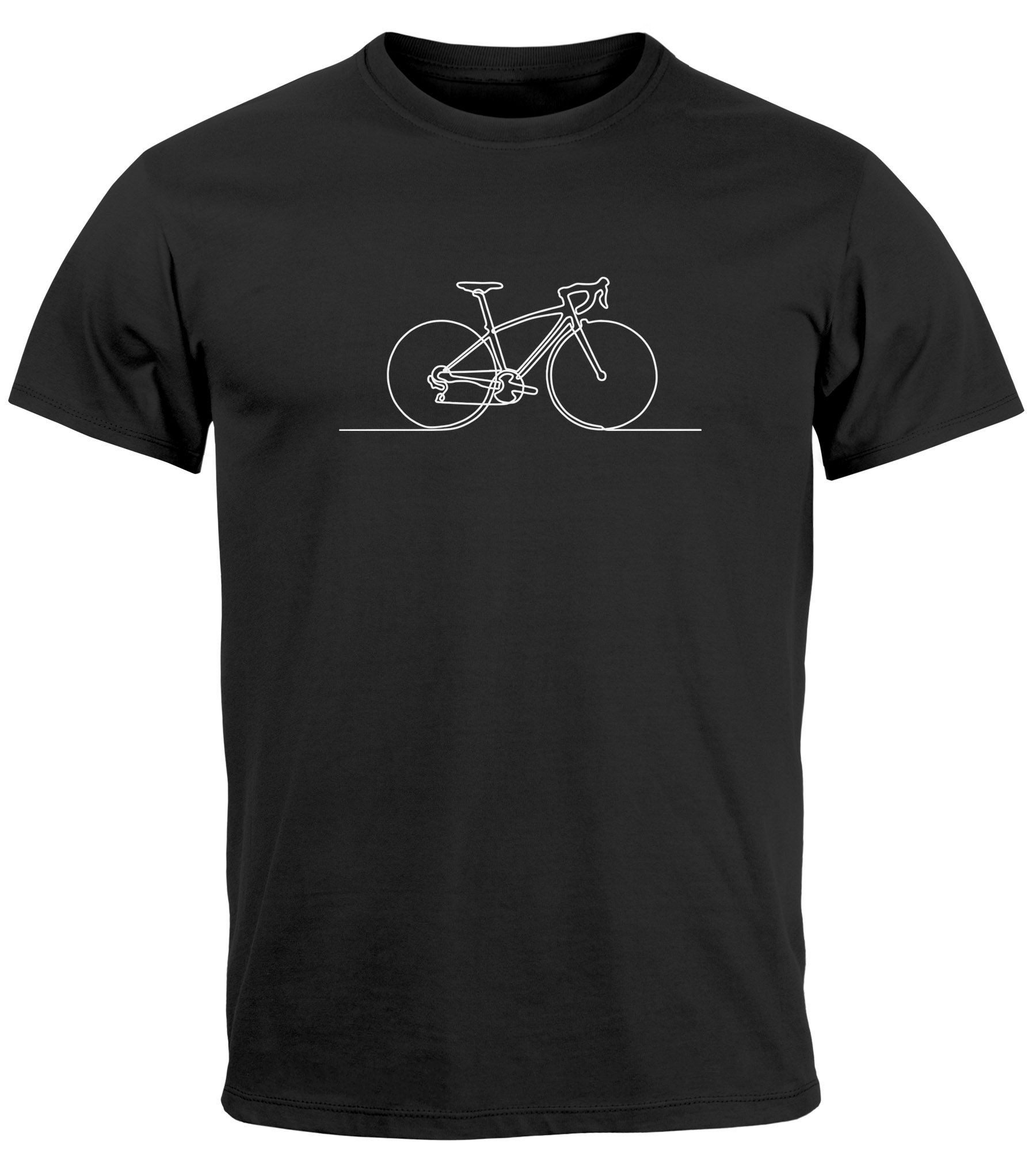 Neverless Print-Shirt Herren T-Shirt Fahrrad Radfahrer Aufdruck Printshirt Bike Grafik mit Print