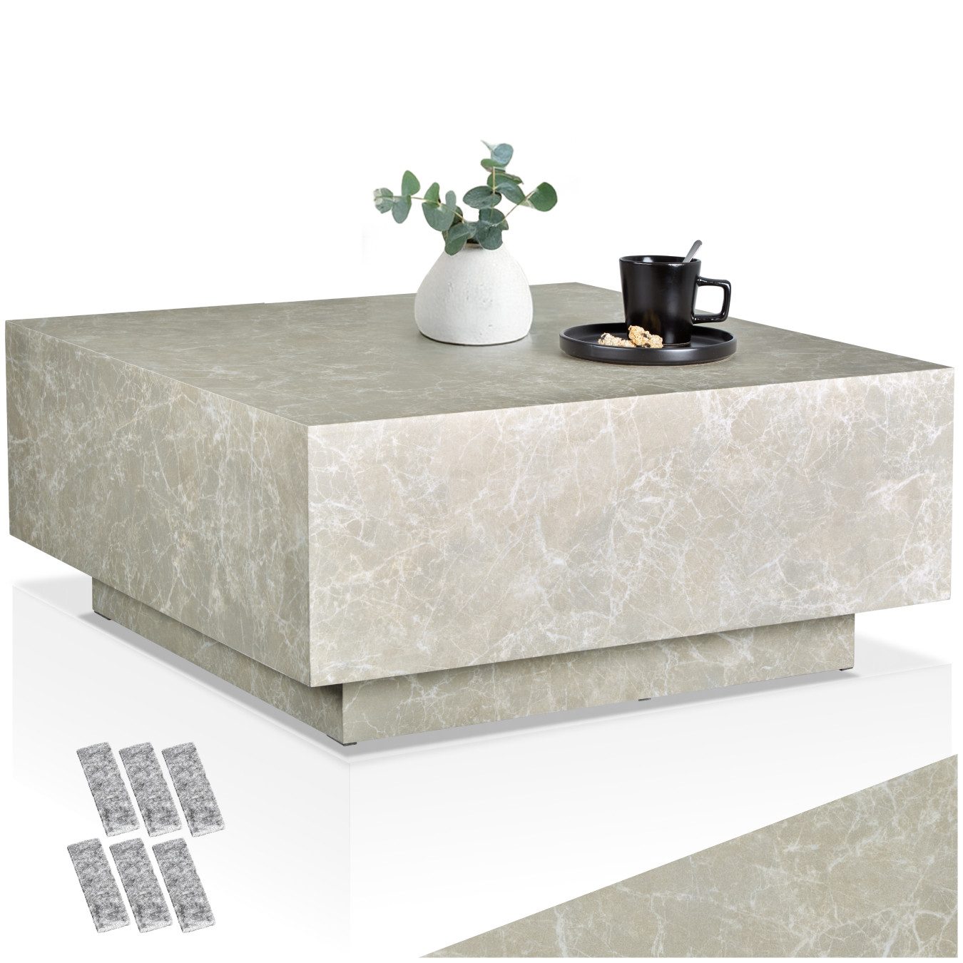 tectake Couchtisch Beistelltisch Lasley mit Standfuß, günstig online kaufen