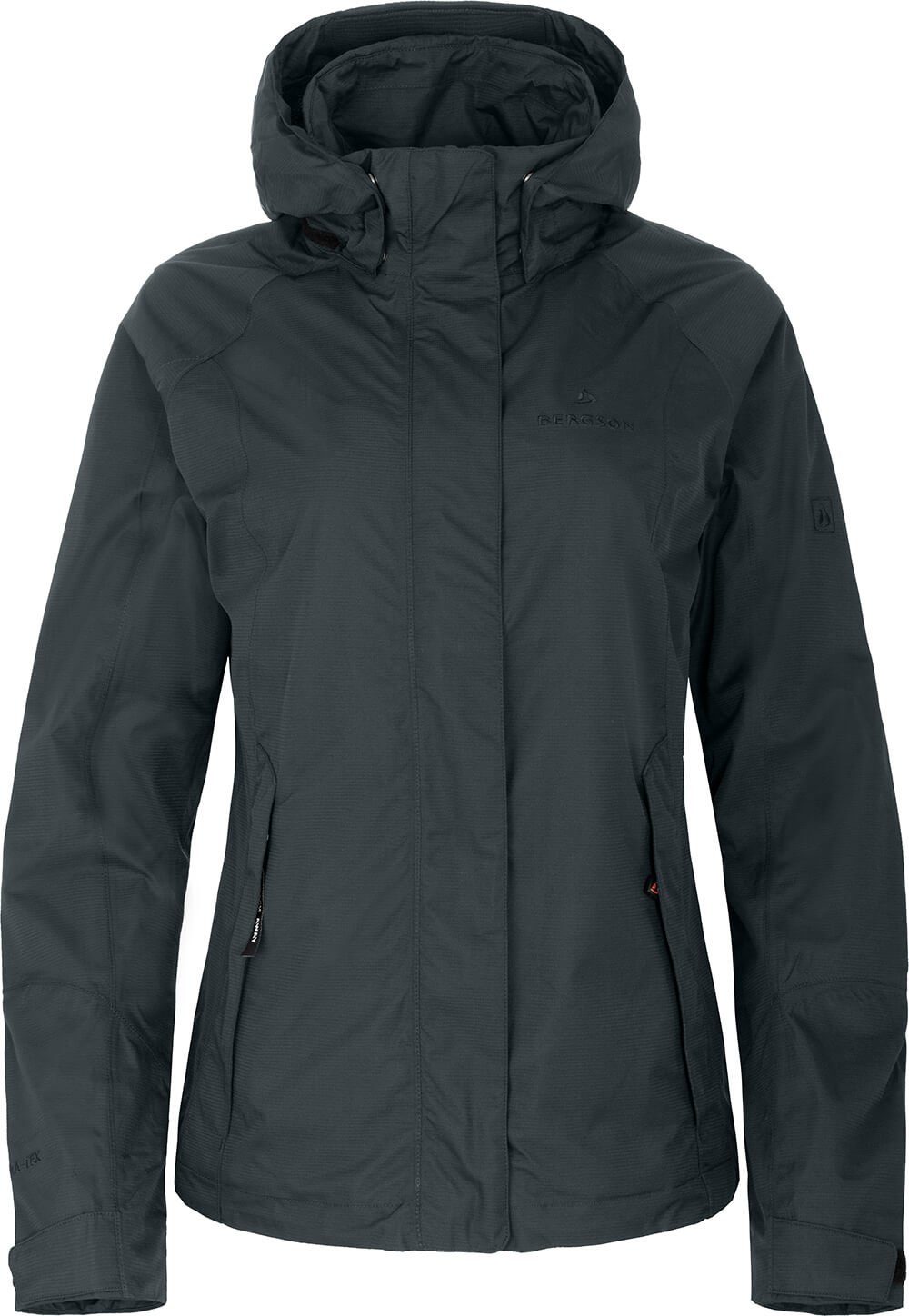 Bergson Outdoorjacke ROCKRIDER Damen Regenjacke, 12000 grau Wassersäule, Normalgrößen, dunkel mm Netzfutter