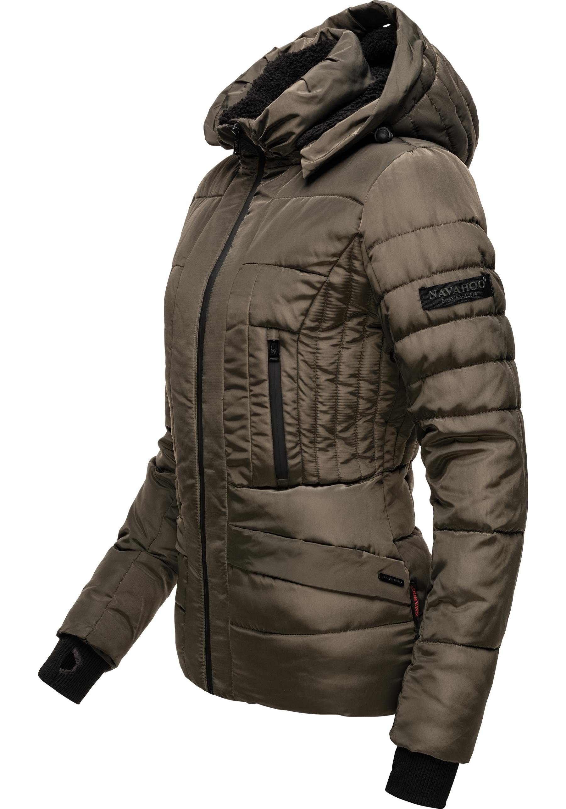 Navahoo Steppjacke Adele hochwertige Winterjacke mit edler Kunstfell- Kapuz günstig online kaufen