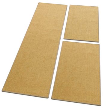 Bettumrandung Sylt Natur, 3 Größen, Teppichläufer, ideal im Schlafzimmer Floordirekt, Höhe 6 mm, (3-tlg), Sisal