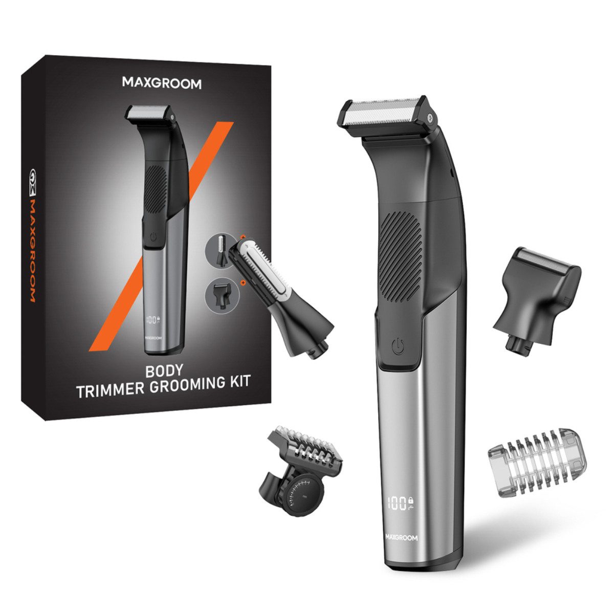 MAXGROOM Multifunktionstrimmer M-319, Multifunktionstrimmer Set, Wasserdichter Multifunktionstrimmer mit LED-Display