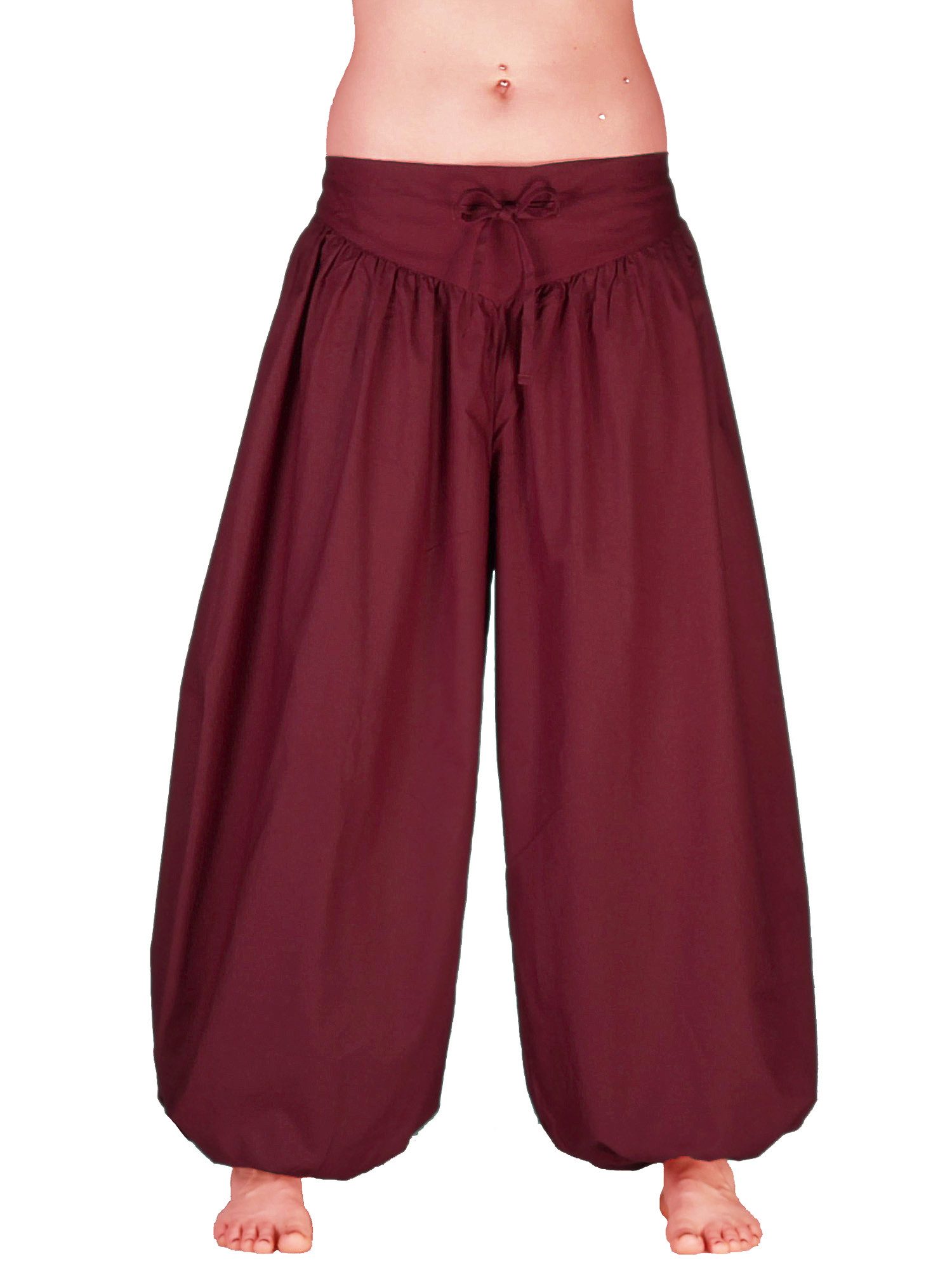 Leucht-Welten Pumphose Ballonhose, weite Pumphose aus Baumwolle für Damen Rot weit geschnitten