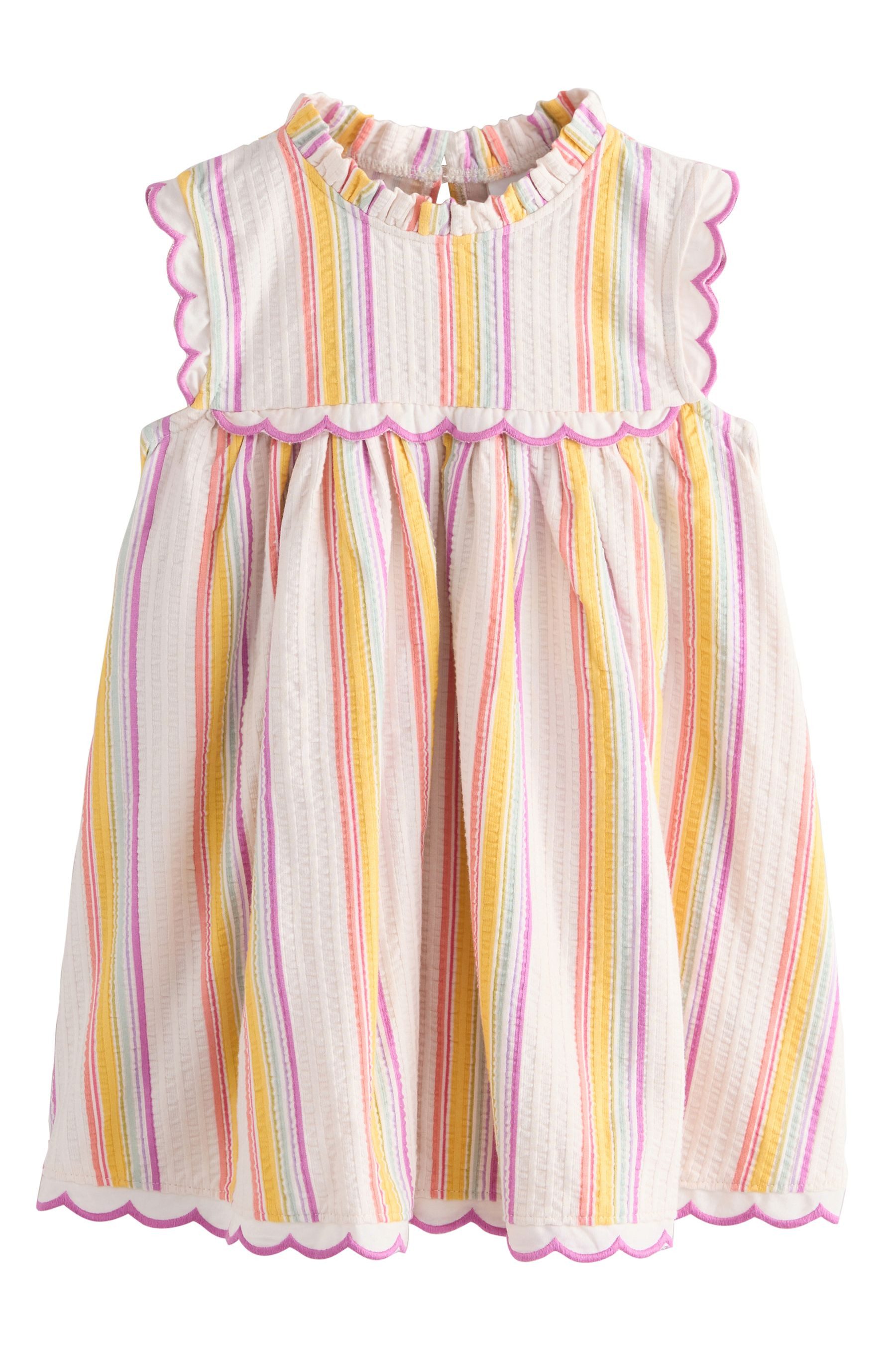 Next Sommerkleid Ärmelloses Sommerkleid mit Bogenkante (1-tlg)