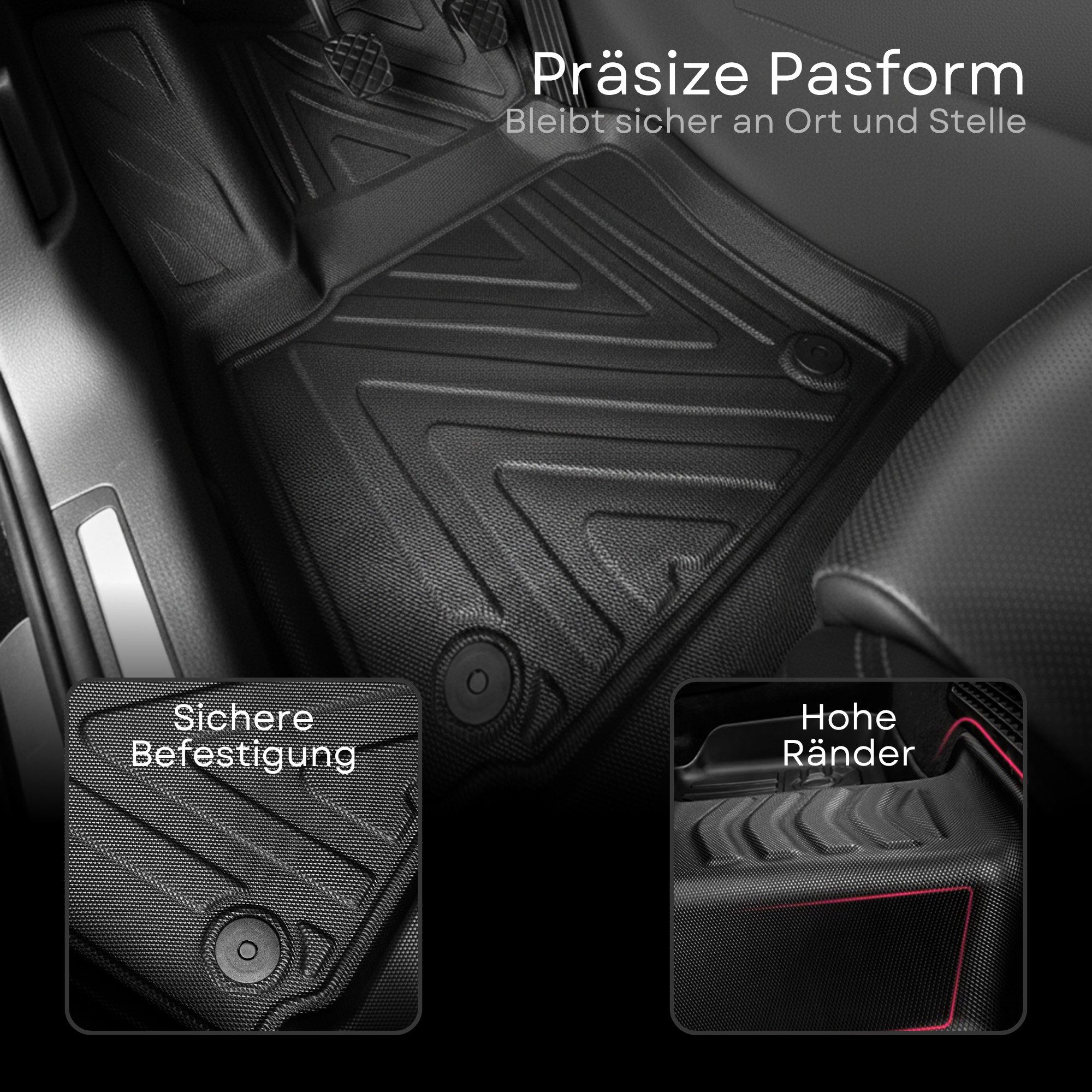 fussmattenprofi.com Auto-Fußmatte 3D Auto Fussmatten für Seat Arona 2017-2026 Carbon-Optik (1 St), für Seat Seat Arona