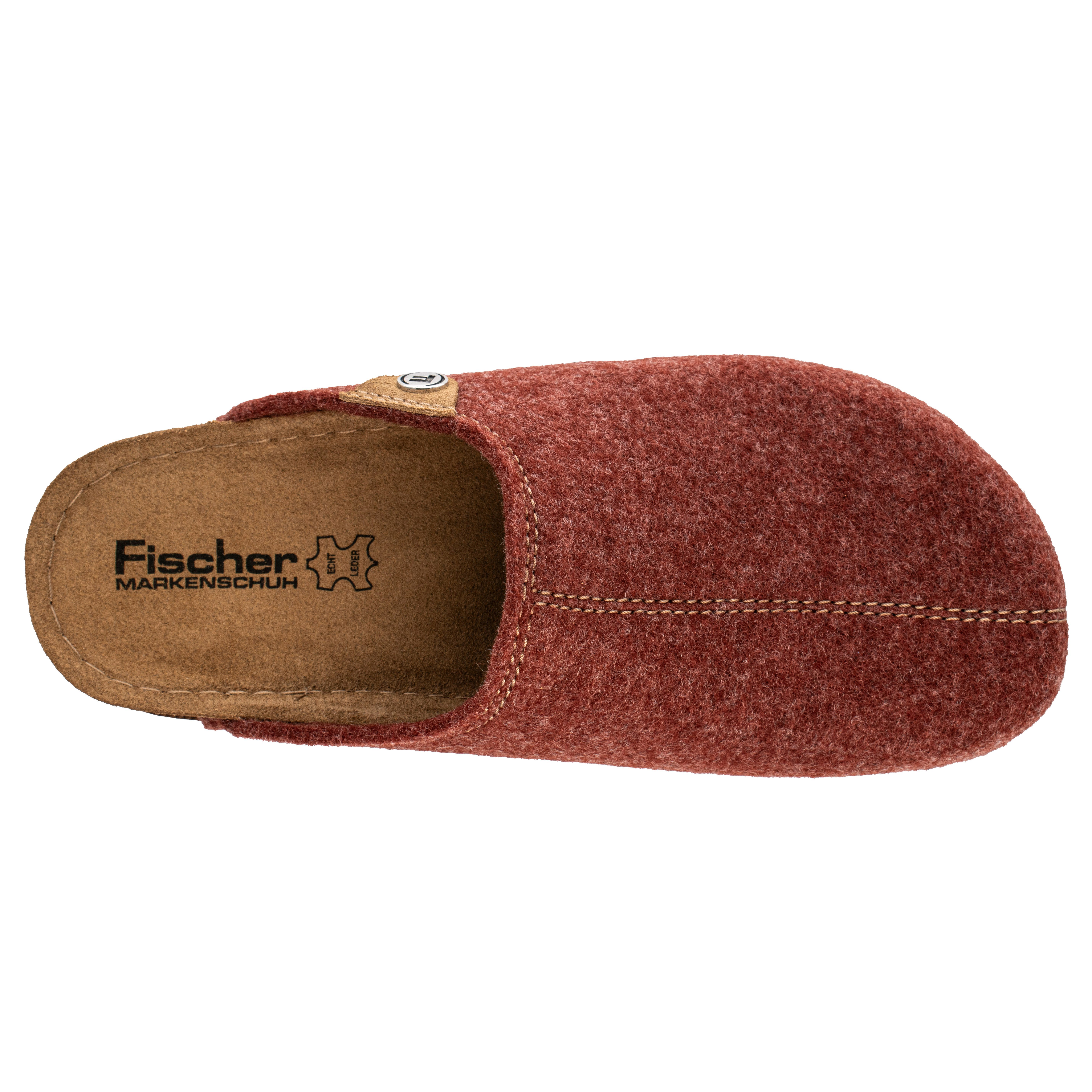 Fischer-Markenschuh Jutta Pantoffel aus recyceltem PET Filz, gepolstertes Lederfußbett, Weite G
