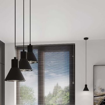 etc-shop Pendelleuchte, Leuchtmittel nicht inklusive, Pendelleuchte Hängelampe Deckenlampe 3 Flammig Stahl Schwarz