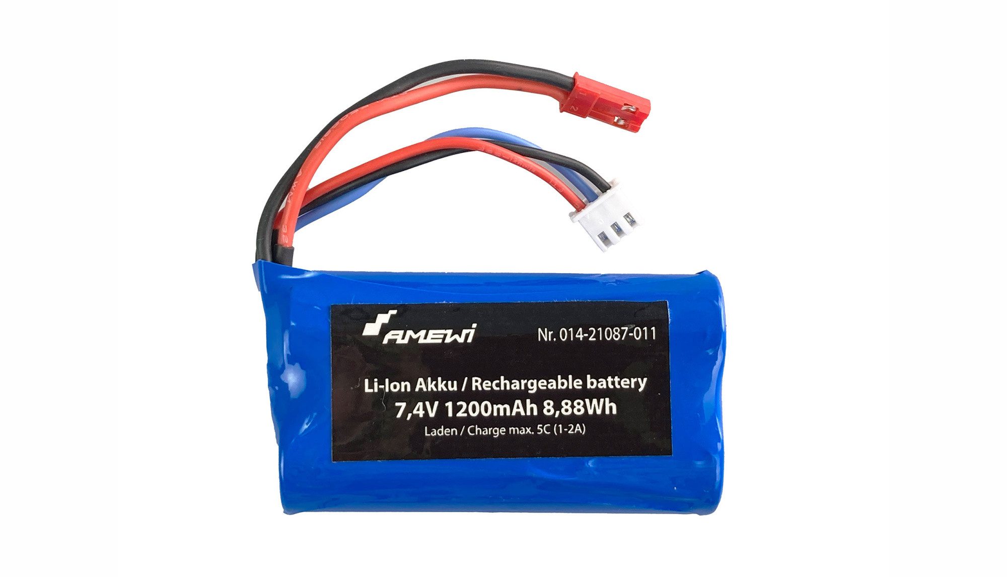 RC-Bagger Amewi LiIon Akku 7,4V 1200mAh mit BEC Stecker