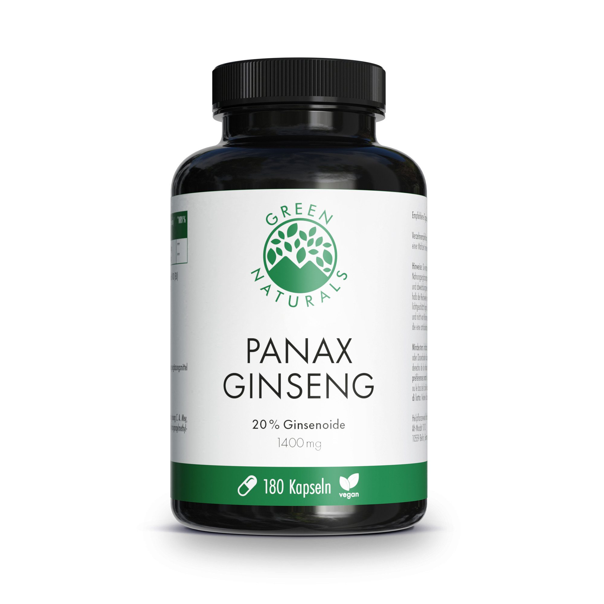 Green Naturals Panax Ginseng hochdosiert vegan KAP, 149.0 g