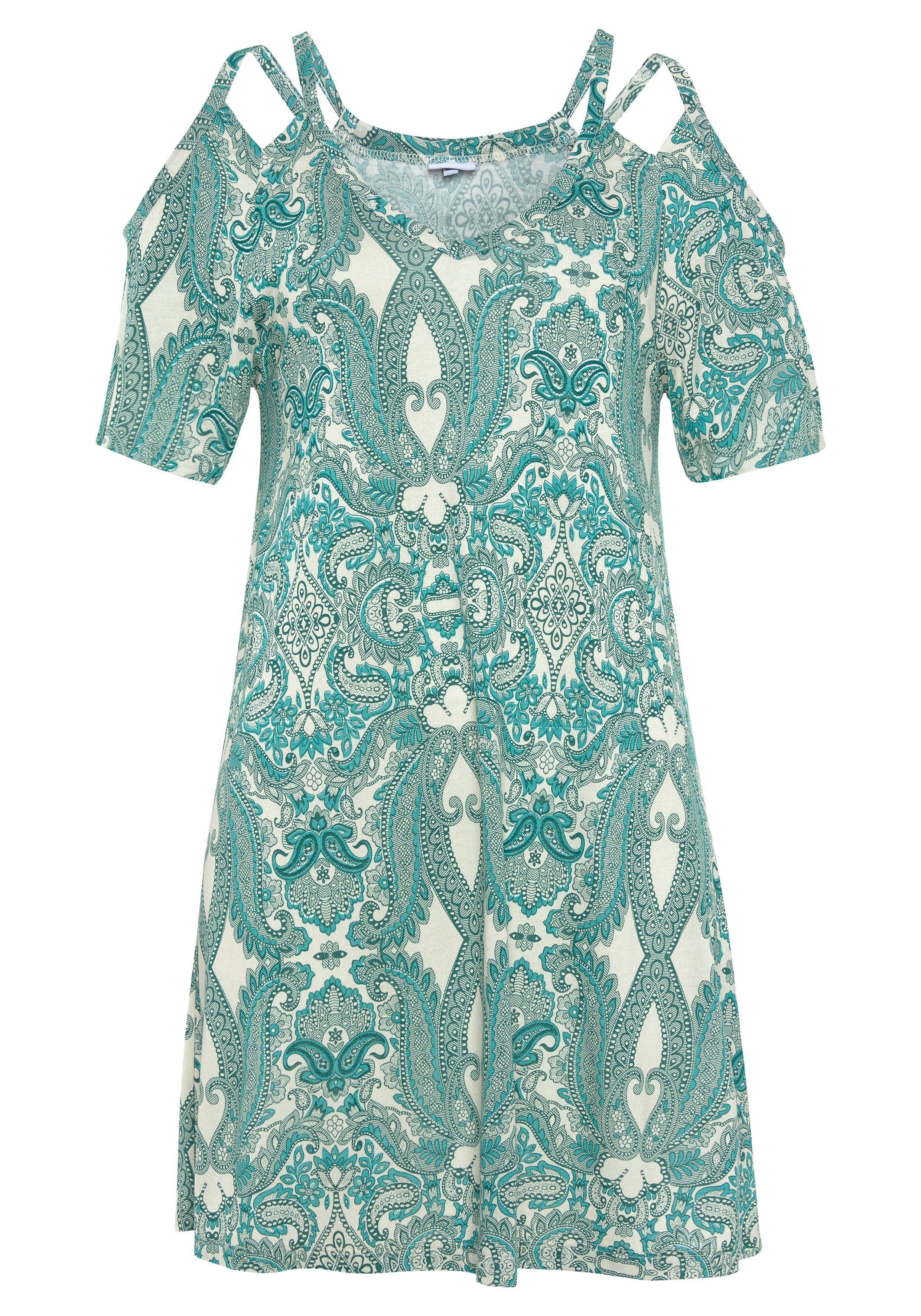 LASCANA Longshirt mit Trägerdetails, Strandkleid im Alloverdruck, luftiges Sommerkleid. € 39,99