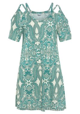 LASCANA Longshirt mit Trägerdetails, Strandkleid im Alloverdruck, luftiges Sommerkleid