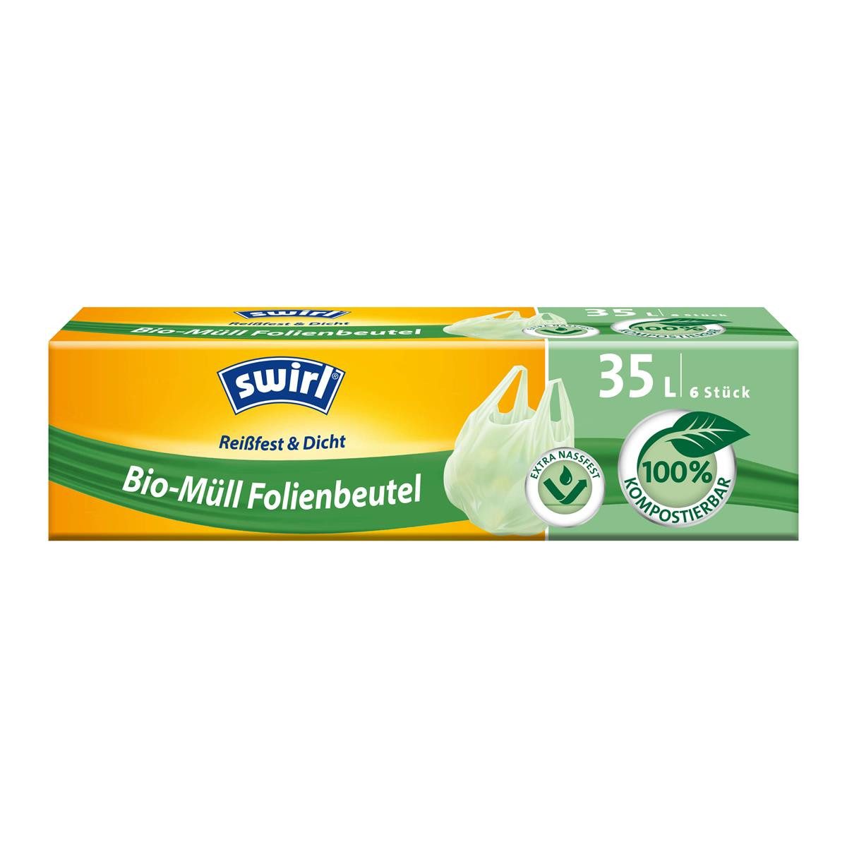 Swirl Мусорные урны Swirl Bio-Müll Folien-Beutel 35l mit Tragegriff 6stk./Rolle