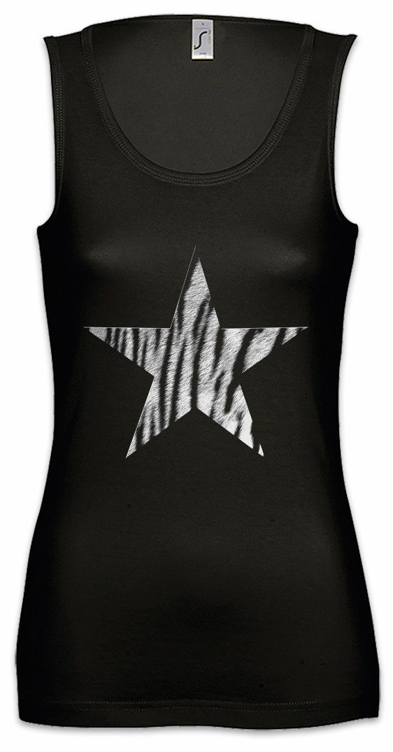 Urban Backwoods Tanktop Rockabella Star V Ärmelloses Damen T-Shirt Tattoo Nautical Rockabilly Leopard Stern Oldschool Fifties