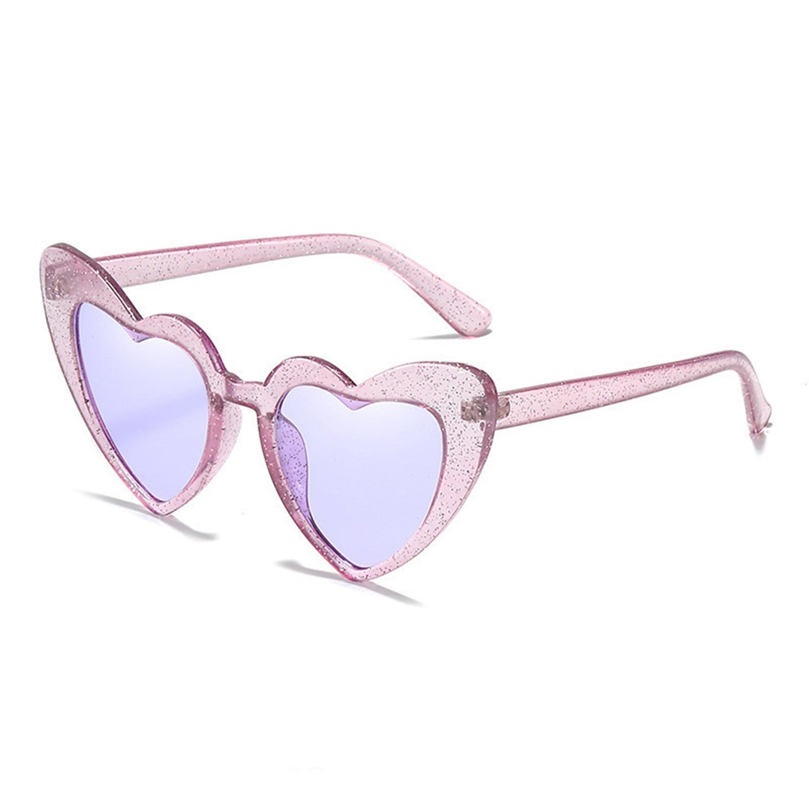 Blendfrei Retrosonnenbrille purple Damen-Sonnenbrille Herzform, flash Blusmart Vintage-Stil, In