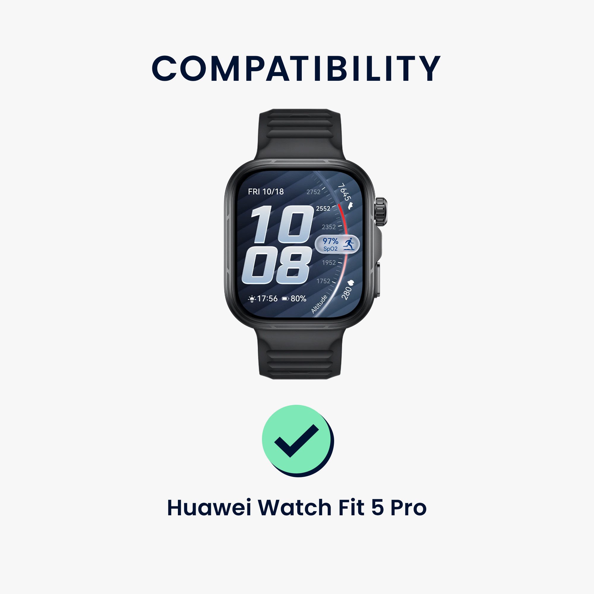 kwmobile 2x Displayschutzfolie für Huawei Watch FIT 5 Pro Smartwatch, 2-tlg., Schutzfolie für Fitness Tracker - robuster Displayschutz - transparent