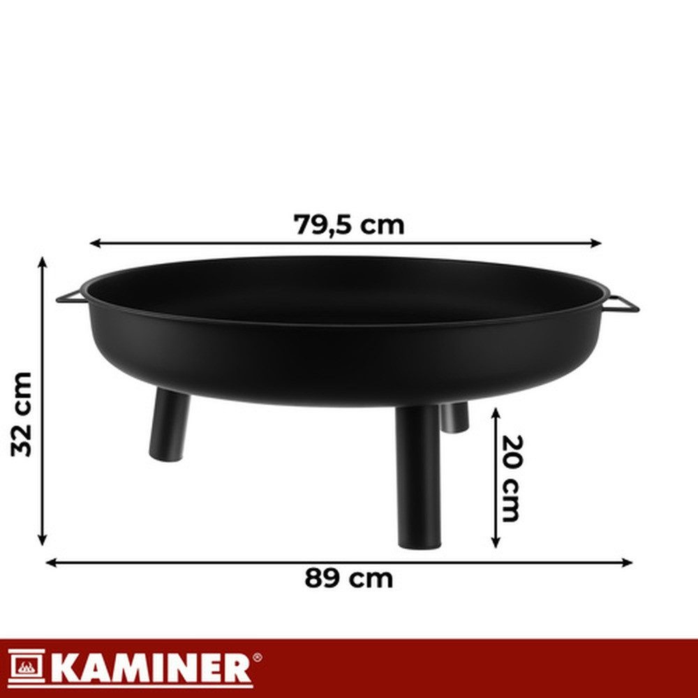Kaminer Feuerschale Gartenfeuerschale 80 cm Gartenkamin, (Spar-Set, 1-St., komfortable Tragegriffe), ohne Werkzeug, die Feuerstelle ist in wenigen Sekunden einsatzbereit