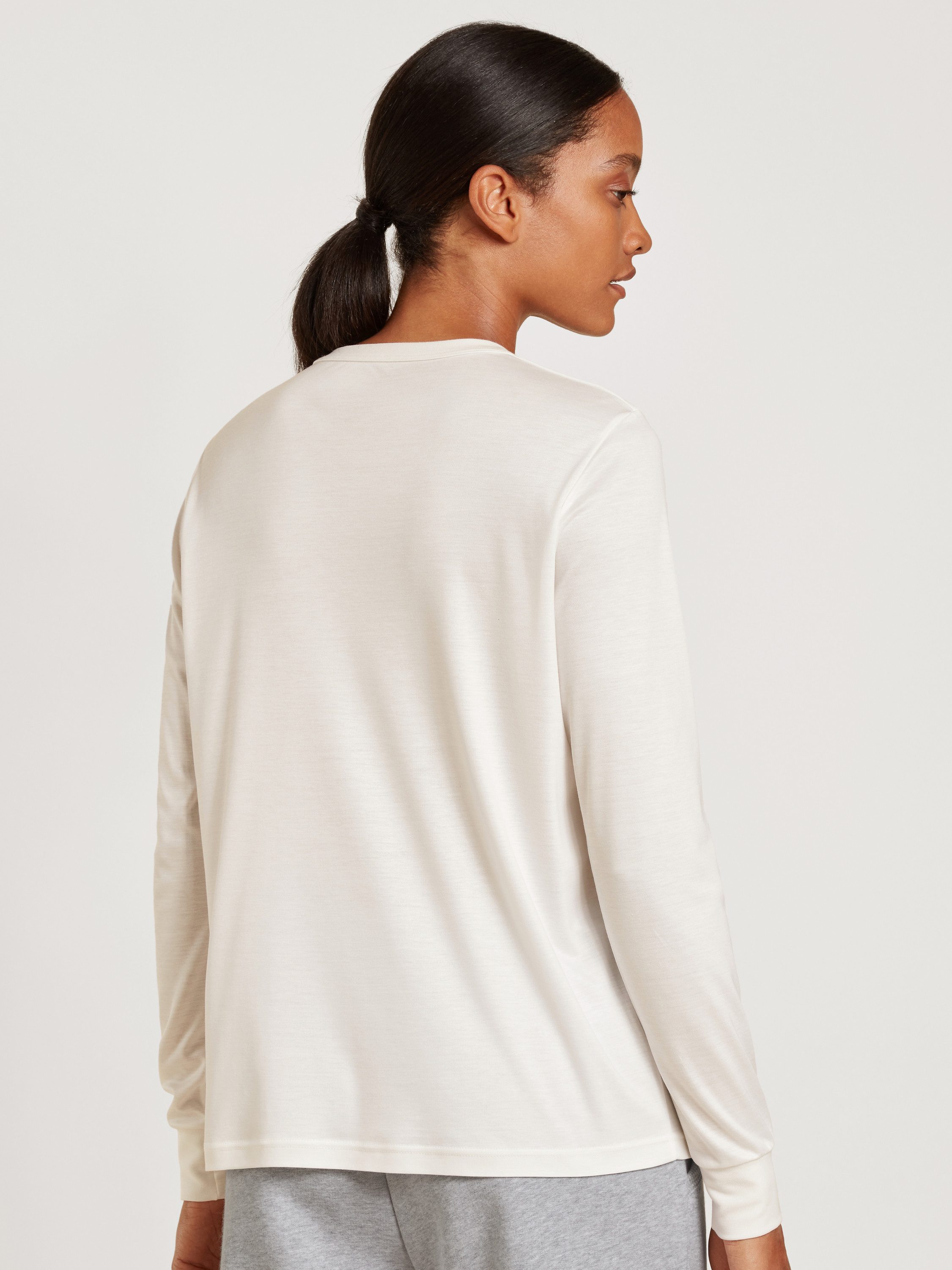 CALIDA Langarmshirt Lounge & Relax Damen (1-tlg) weiche Modalqualität, atmungsaktiv, hautfreundlich