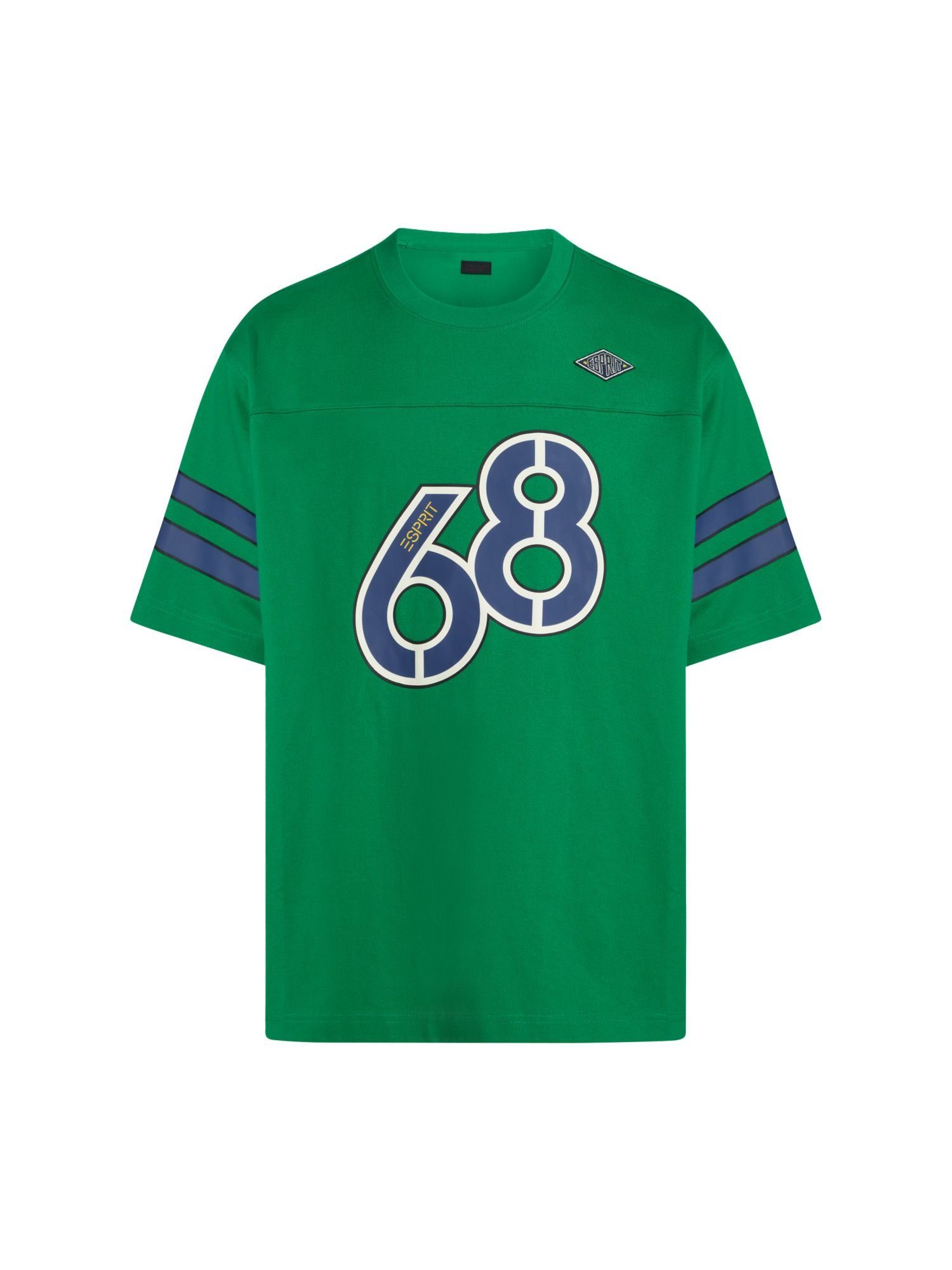 Ärmel GREEN und T-Shirt EMERALD (1-tlg) mit Print Streifen Esprit grafischem am T-Shirt