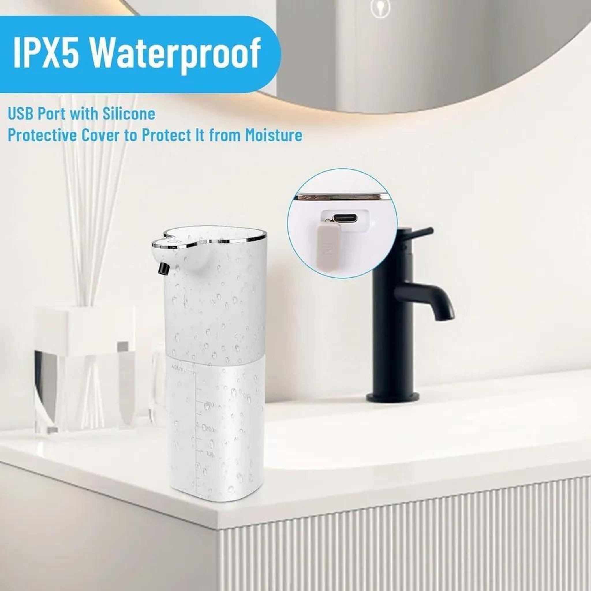 FELIXLEO Seifenspender Seifenspender Automatisch 400ml mit Sensor USB, (1-tlg)