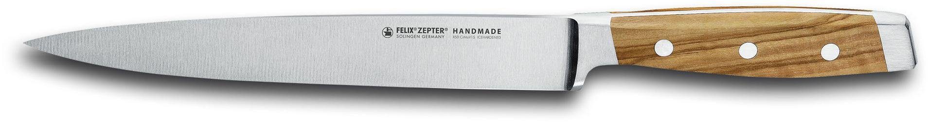 Felix Solingen Fleischmesser First Class Wood, Handmade in Solingen, lebenslanger kostenloser Nachschleifservice