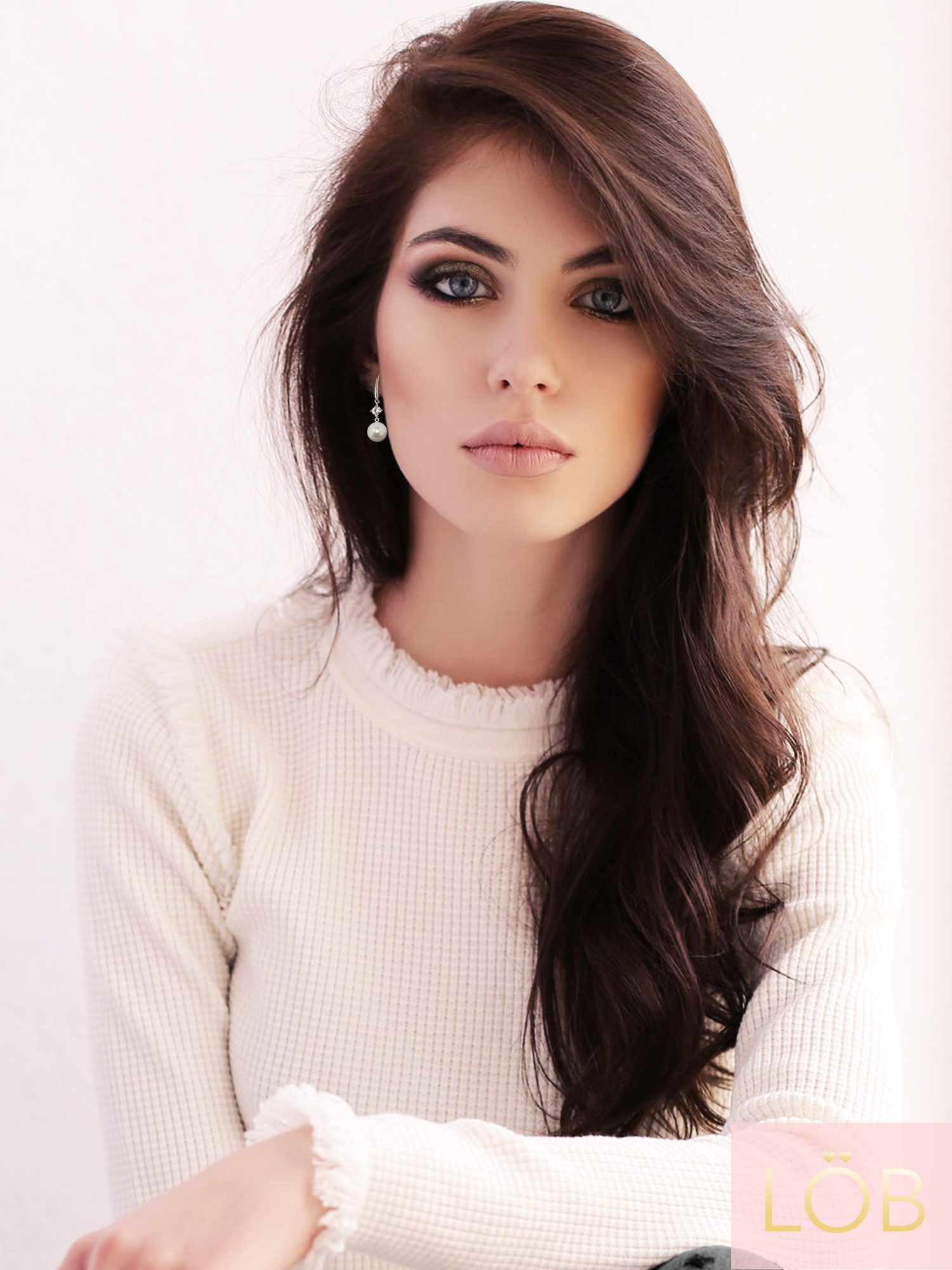 LÖB Perlenohrringe Damen Perlenohrringe Ohrringe Hängend mit Perlen Zirkoni günstig online kaufen