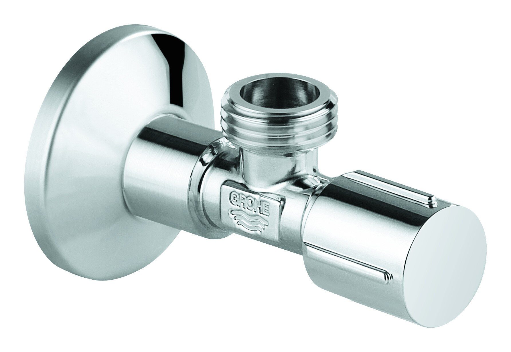 Grohe Eckventil, 1/2 x 1/2" Rosette selbstdichtendes Anschlussgewinde - Chrom