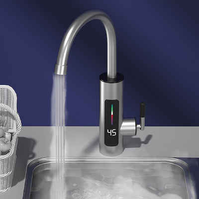 MAGICSHE Durchlauferhitzer LED Elektrische Wasserhahn 360°drehbarer Küchenarmatur, max. 60,00 °C