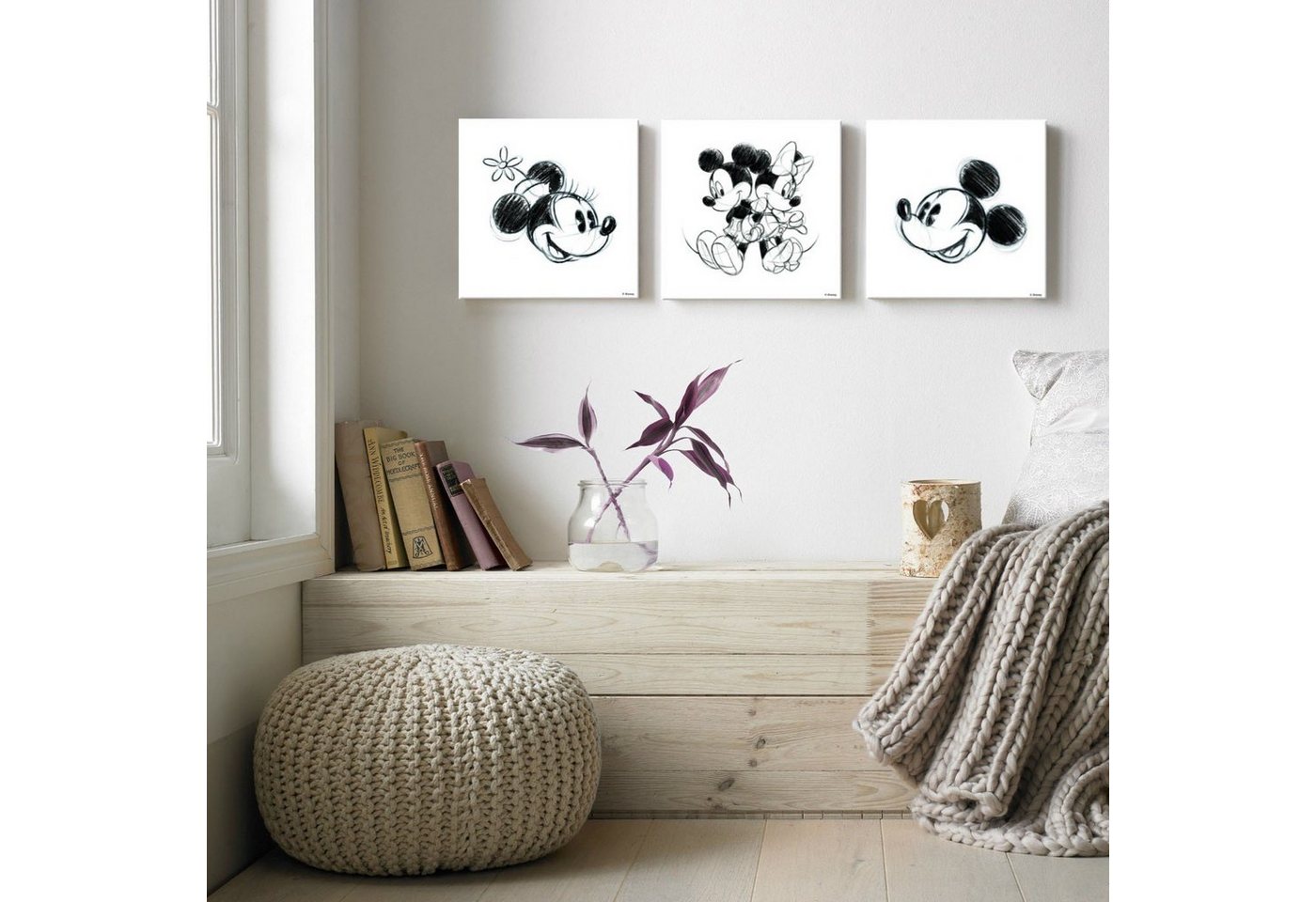 Disney Mehrteilige Bilder »Mickey & Minnie«, (Set, 3 Stück)-kaufen