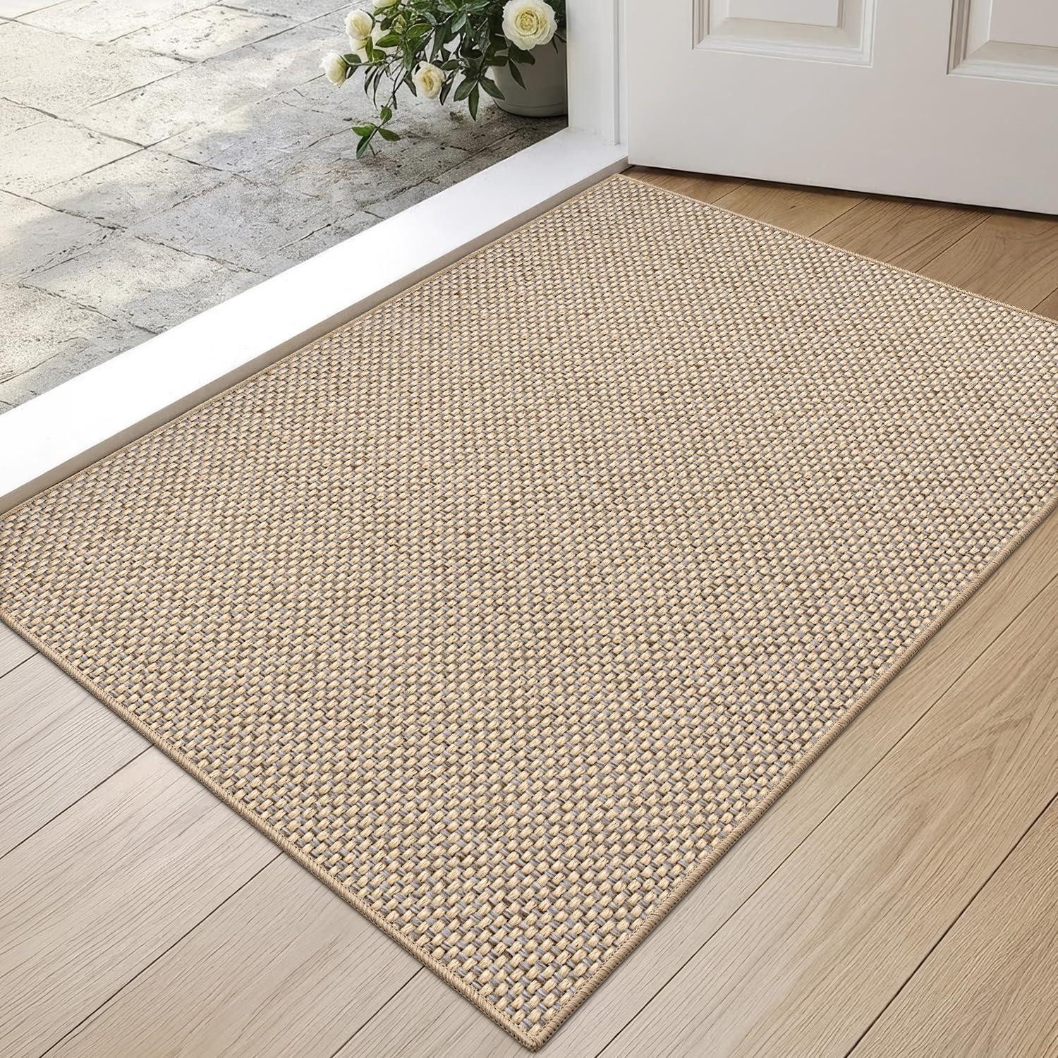 LuxusKollektion Fußmatte Schmutzfangmatte 44x76 cm Beige, rechteckig, Höhe: 5 mm