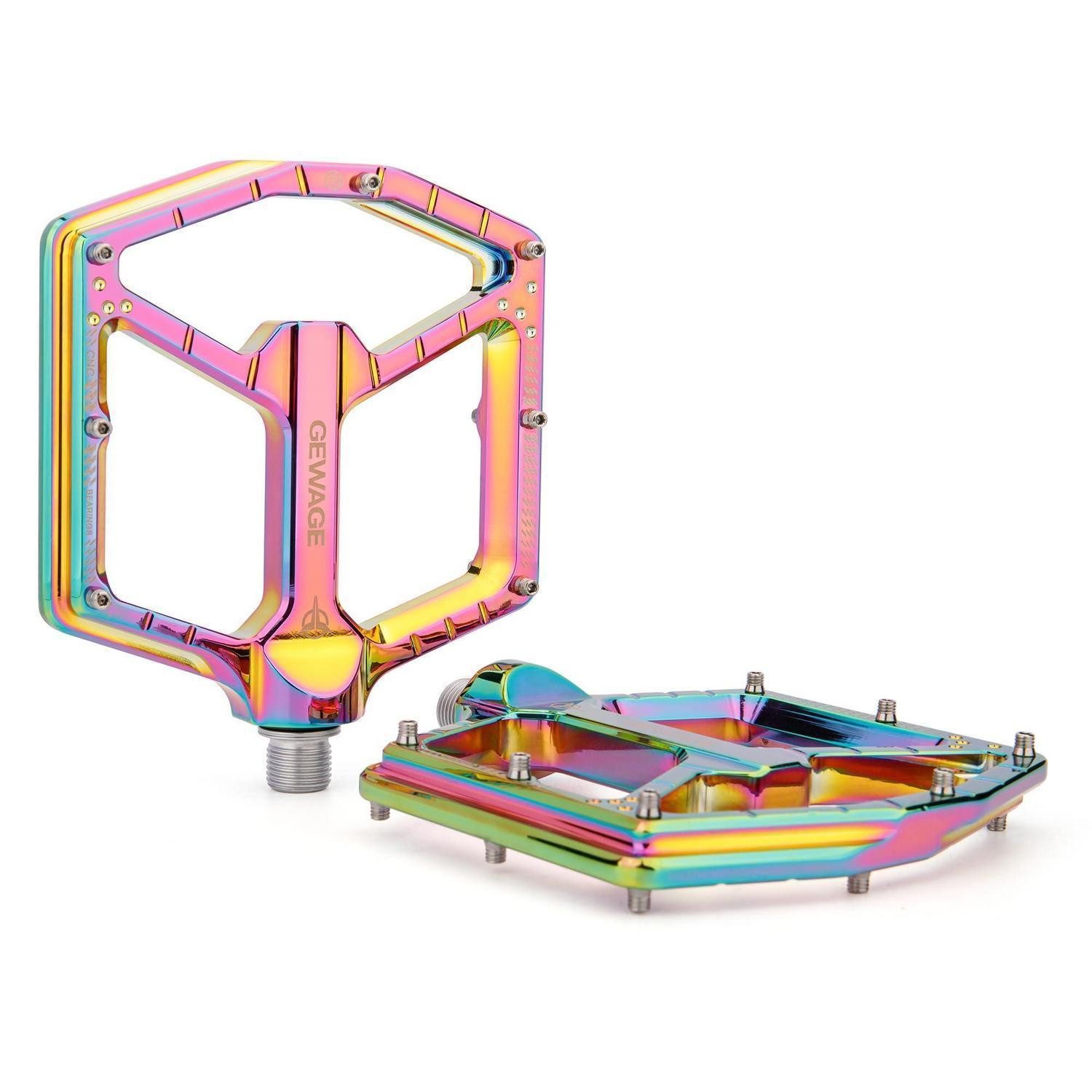 LuxusKollektion Plattformpedale MTB Pedale Profi-Edition Rainbow Glossy