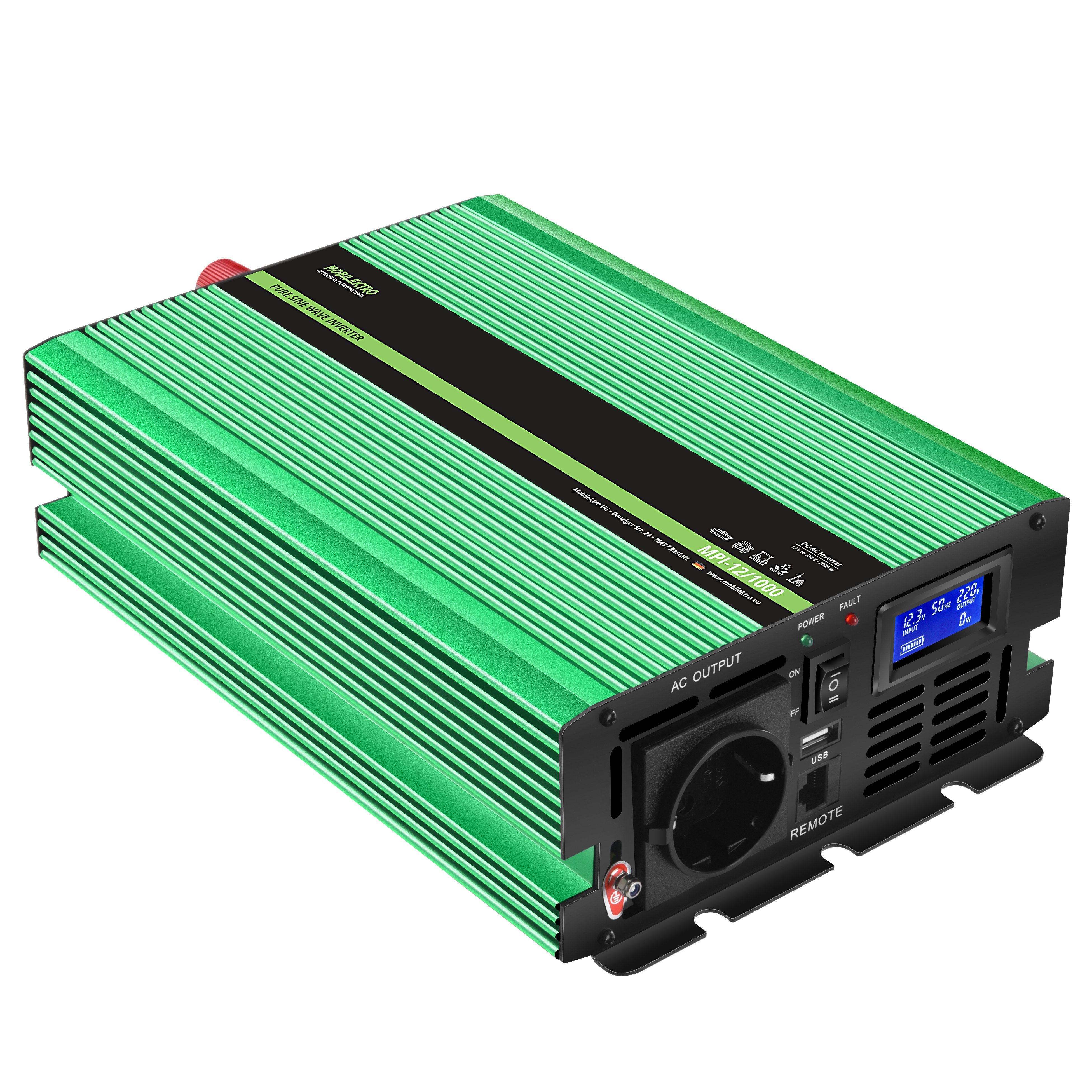 MOBILEKTRO Spannungswandler MPI-Serie, Reiner Sinus Wechselrichter, von 300W bis zu 3000W, 12V DC - 230V AC