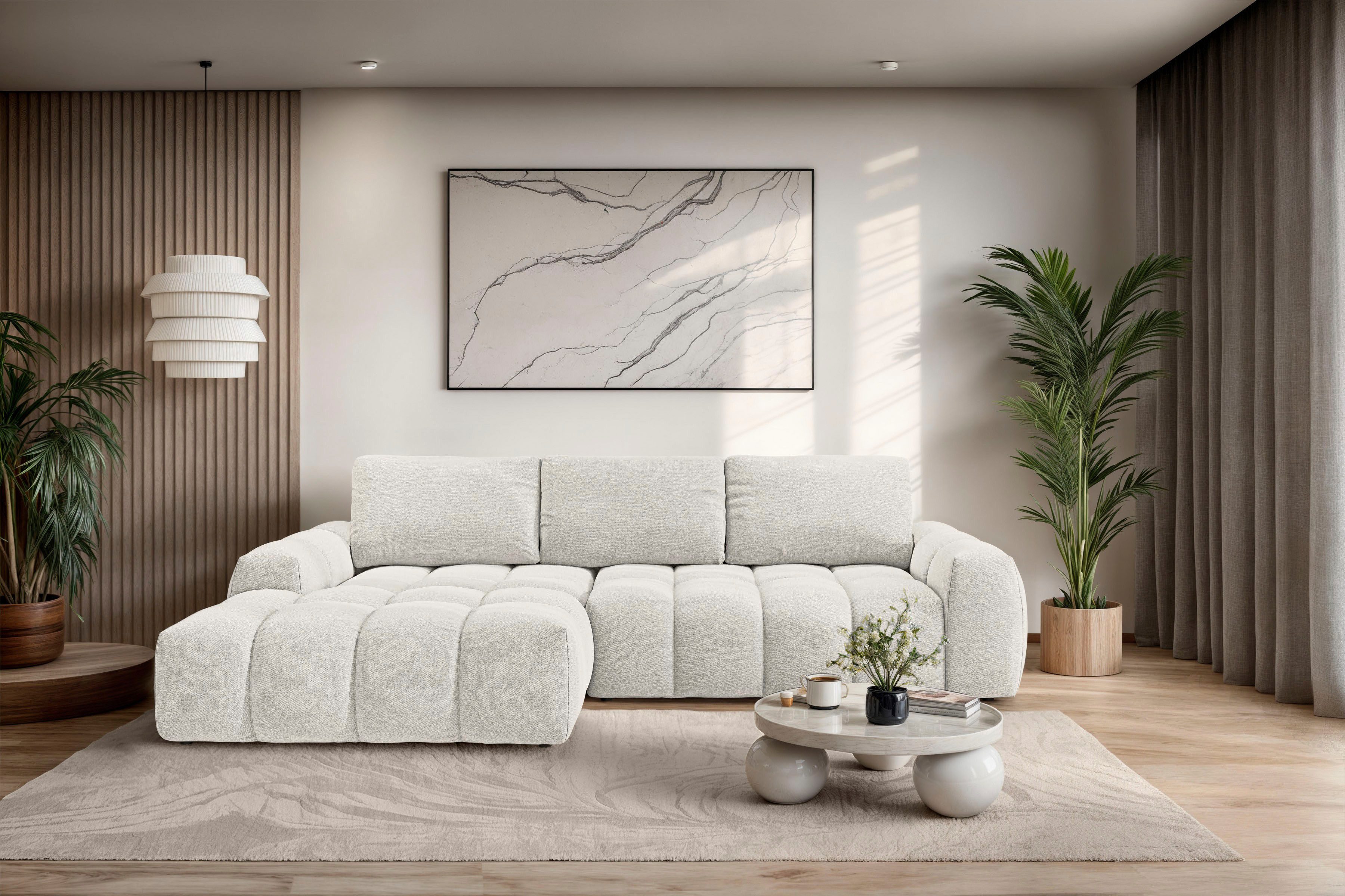 OTTO home Ecksofa AZITA L-Form, 270 cm - OTTO. Verlässliche Qualität., wahlweise als Schlafsofa m. Bettkasten, Bubble-Optik