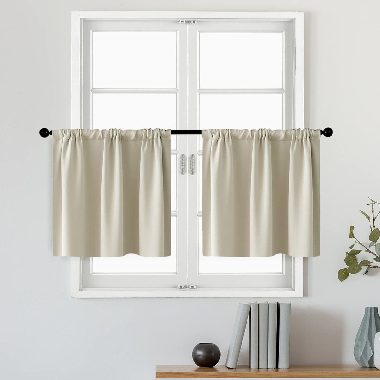 BYSURE Scheibengardine (2 St), Stangendurchzug, verdunkelnd, kurz Scheibeng günstig online kaufen