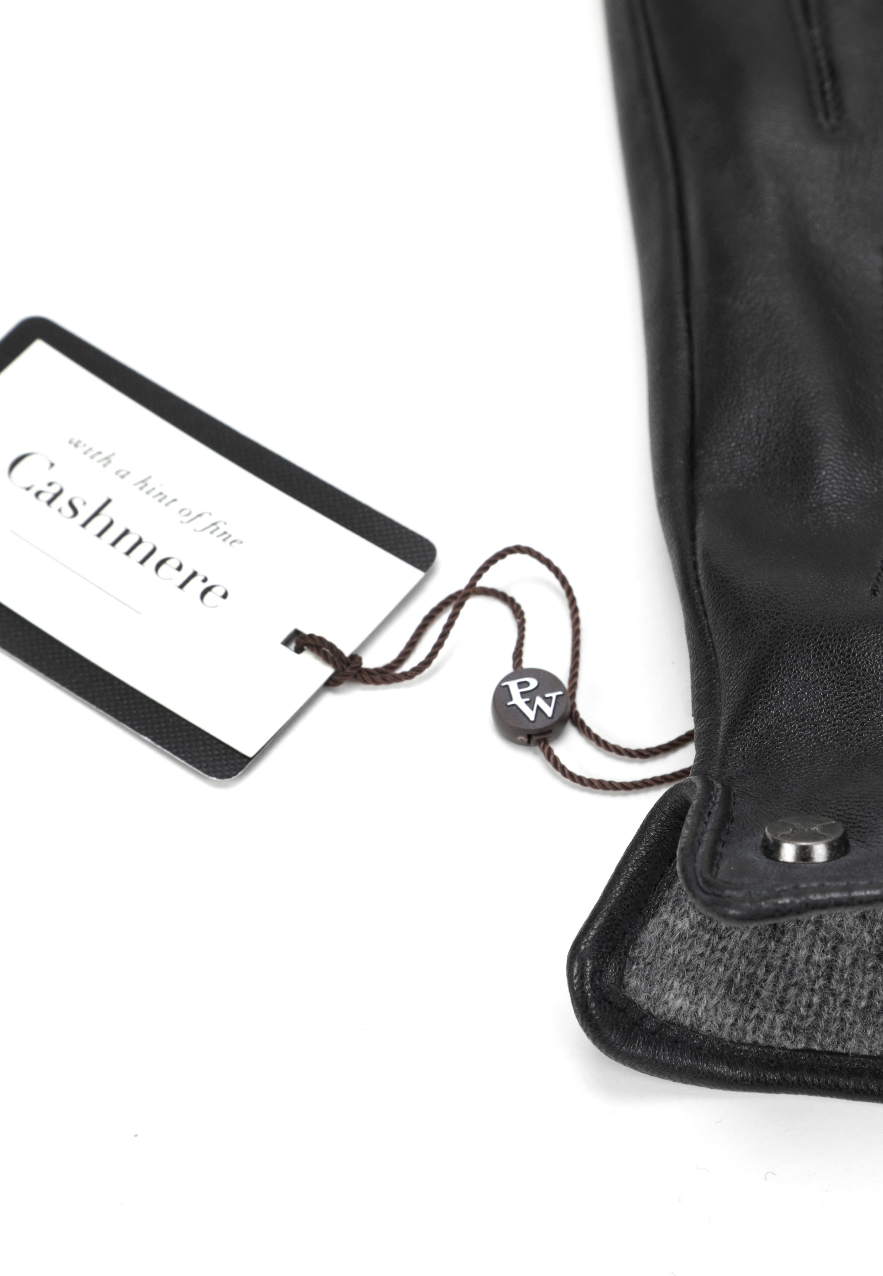 PEARLWOOD Lederhandschuhe GRAY (1 Paar) Weiches Innenfutter mit Wollanteil, dekorative Ziernähte