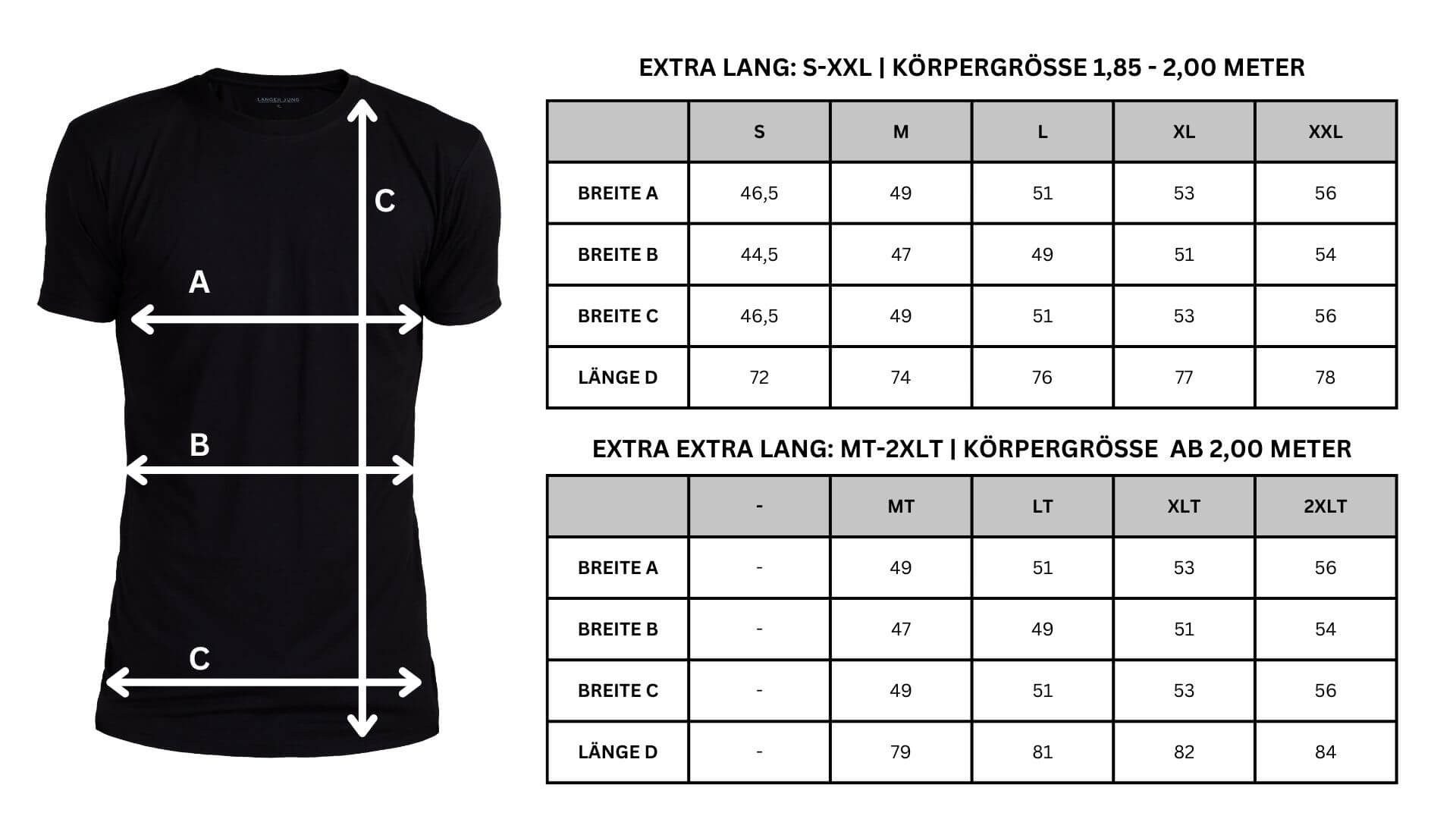 LANGER JUNG Longshirt slim fit extra lang (2er-Pack) Unifarbe – Bild 4 von 4