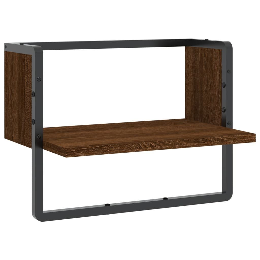 vidaXL Regal Wandregal mit Stange Braun günstig online kaufen