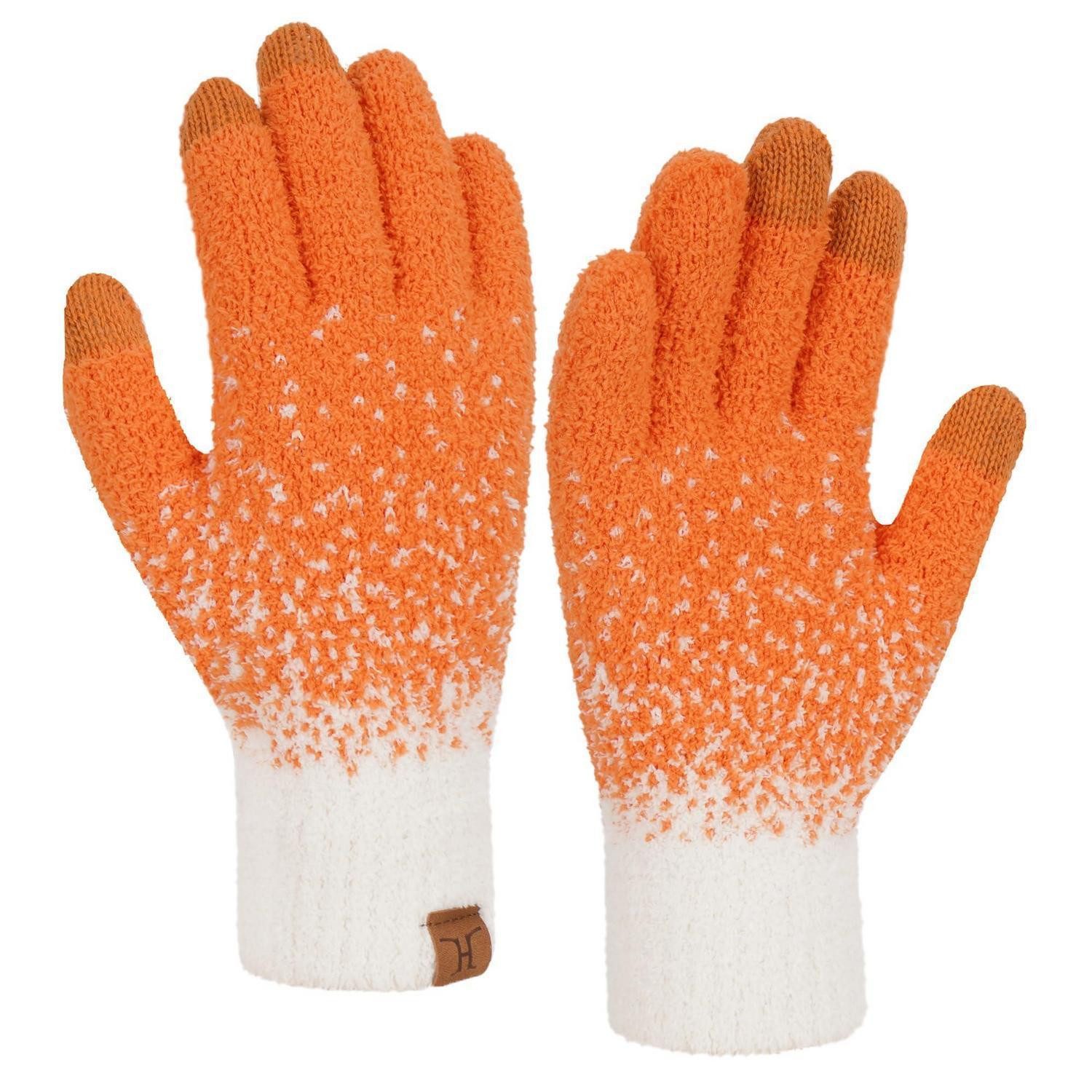 LuxusKollektion Strickhandschuhe Winterhandschuhe Damen Touchscreen Orange (1-St)