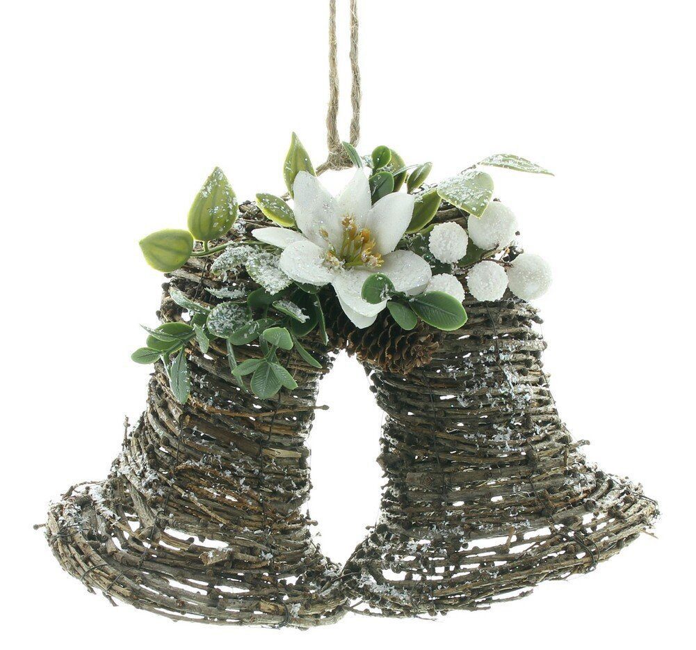 Home-trends24.de Weihnachtsfigur Glöckchen Christrose Weihnachtsdeko Deko Hänger Birke