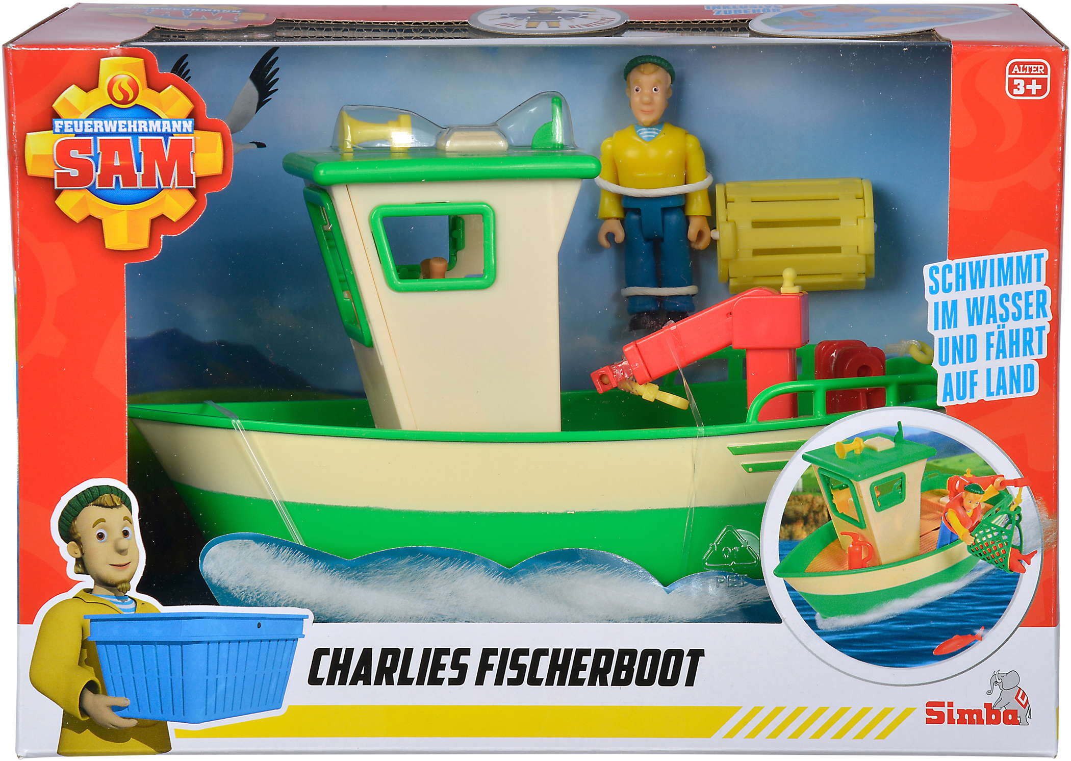 SIMBA Spielzeug-Feuerwehr Simba Boot Feuerwehrmann Sam Charlies Fischerboot günstig online kaufen