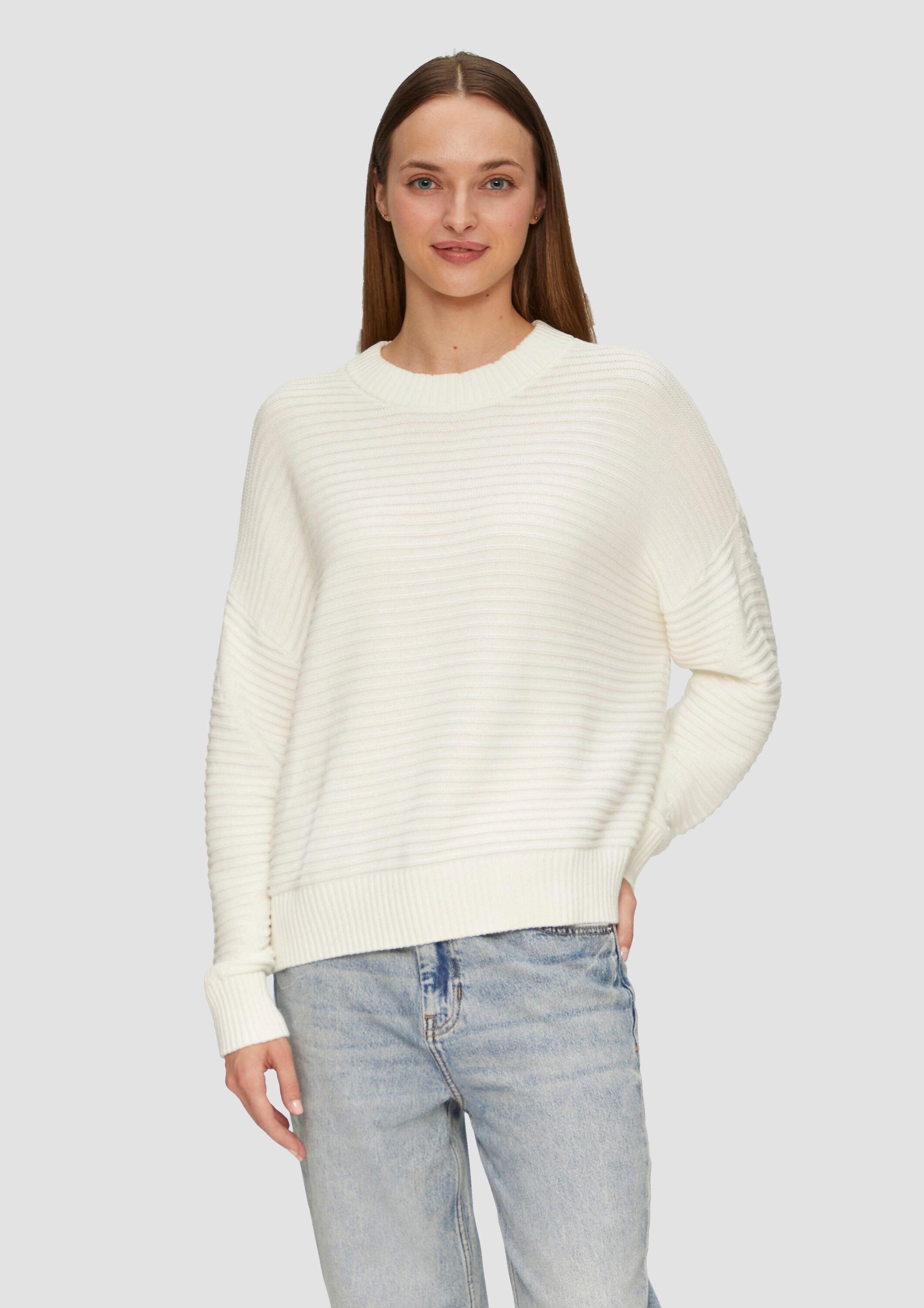 s.Oliver Longpullover Strickpullover Oversized Strickpullover mit Strukturdetails