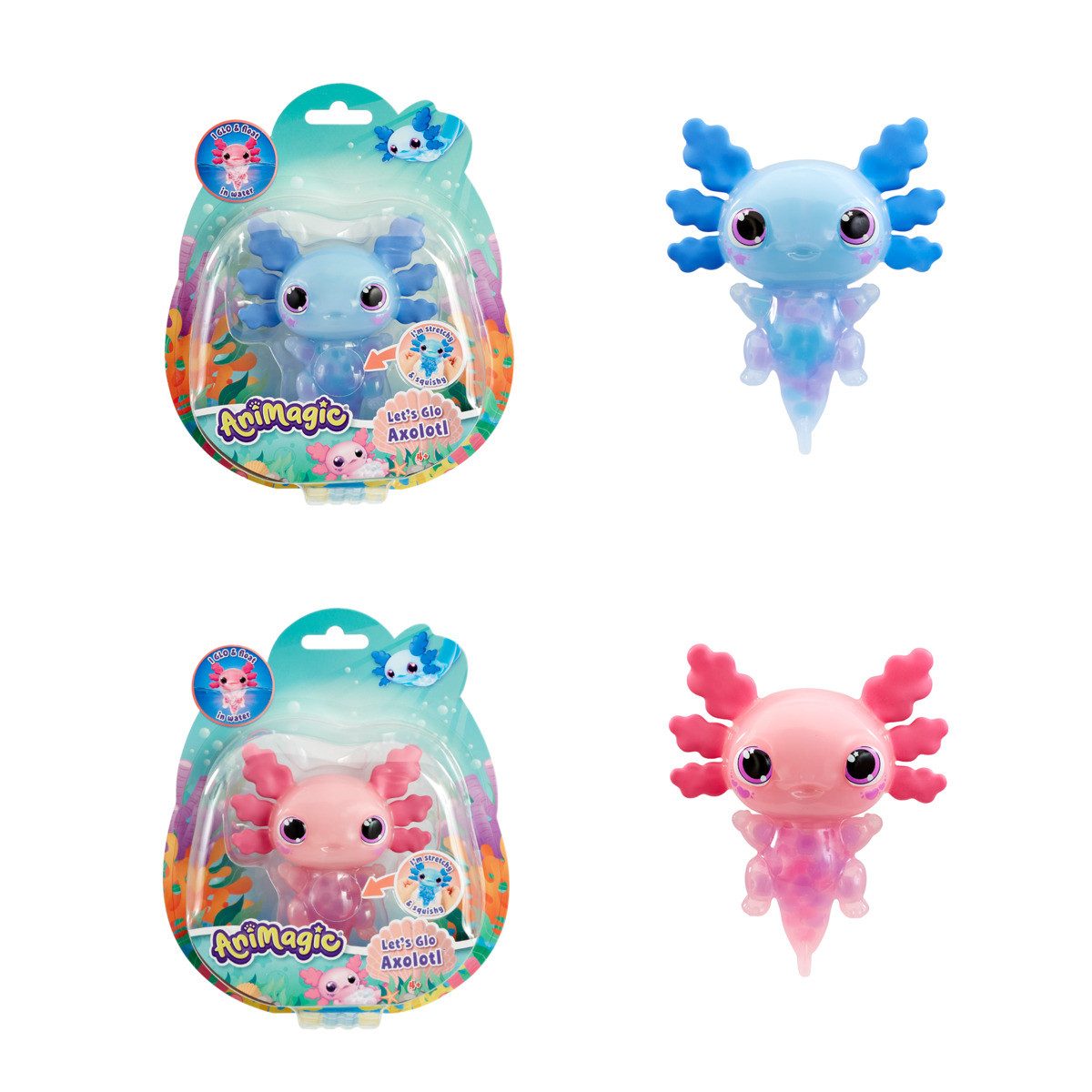 Goliath® Styropor-Teil Animagic Spielfigur Lets Glo Axolotl 2fach sortiert