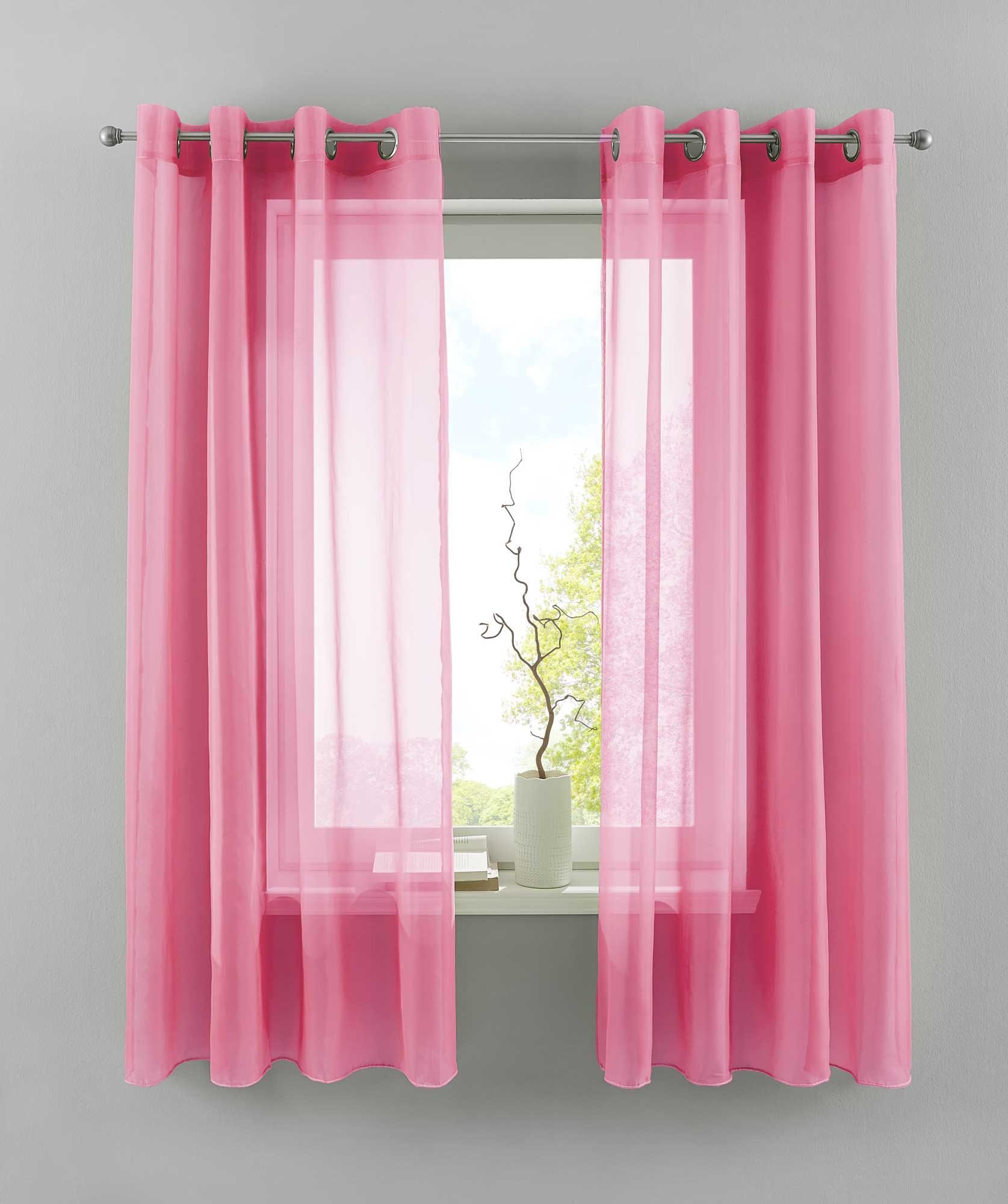 Gardinenbox Gardine (2 St), Ösen, transparent, Voile, 2er Set Transparent »Basel« Bleiband Store 20332TR2