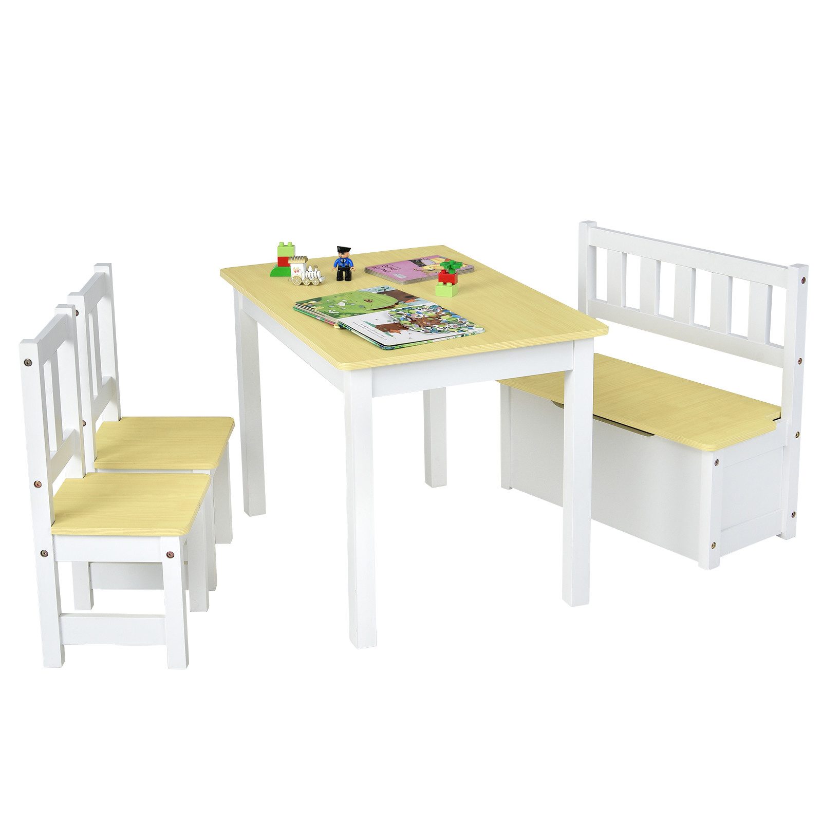 KOMFOTTEU Kindersitzgruppe 4 TLG., (Set), Tisch und 2 Stühle