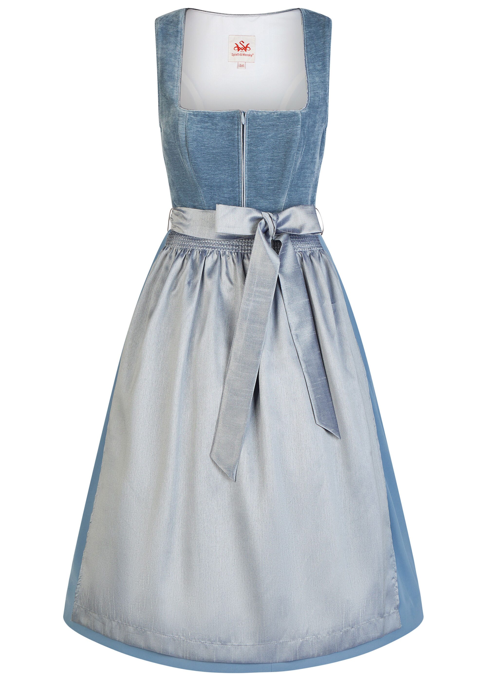 Spieth & Wensky Dirndl Havard leicht gerippter Oberteil, Reißverschluss Vorne